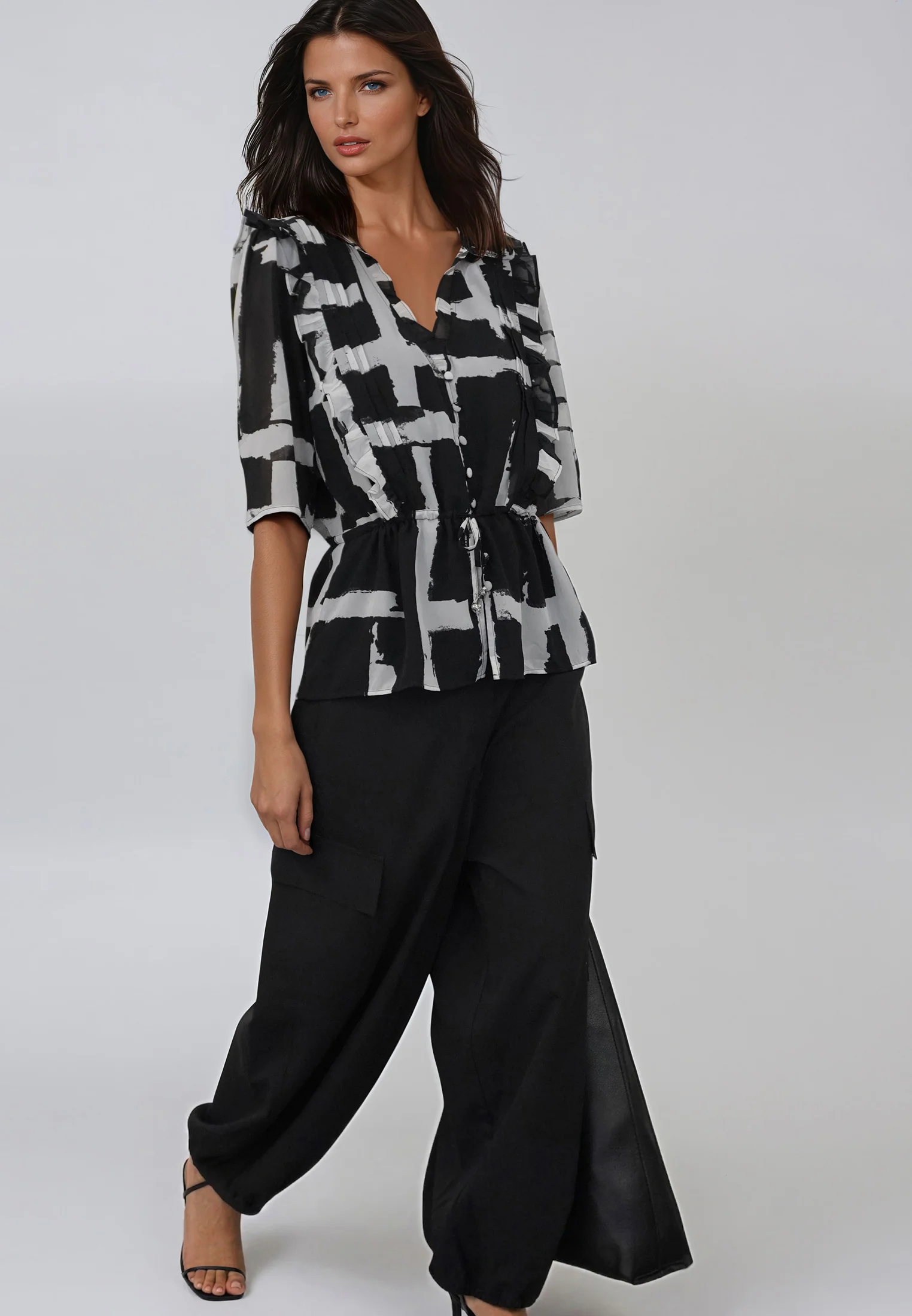 EVIE TOP SELVAGE BLACK - Image 2