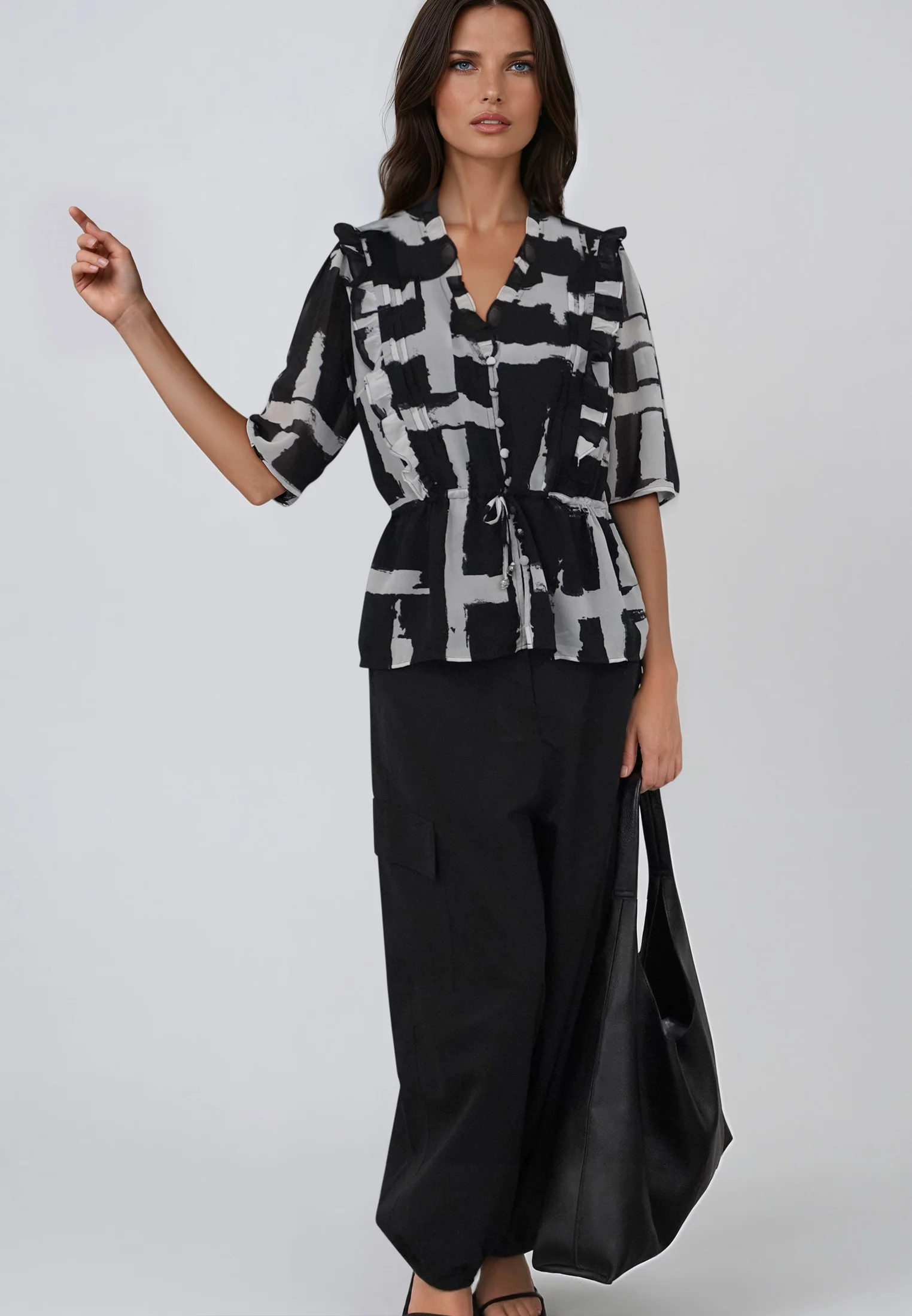 EVIE TOP SELVAGE BLACK - Image 3