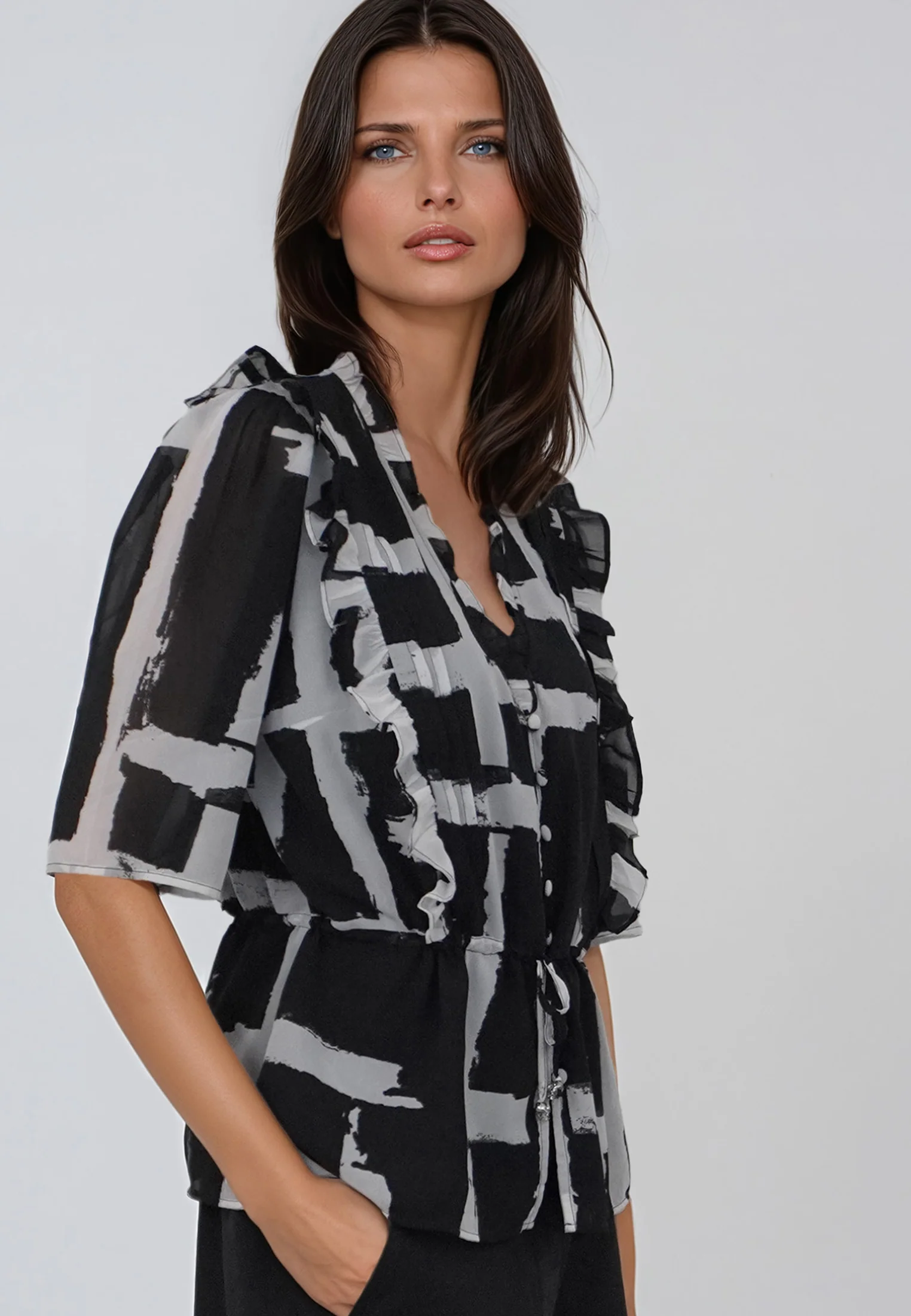 EVIE TOP SELVAGE BLACK - Image 5
