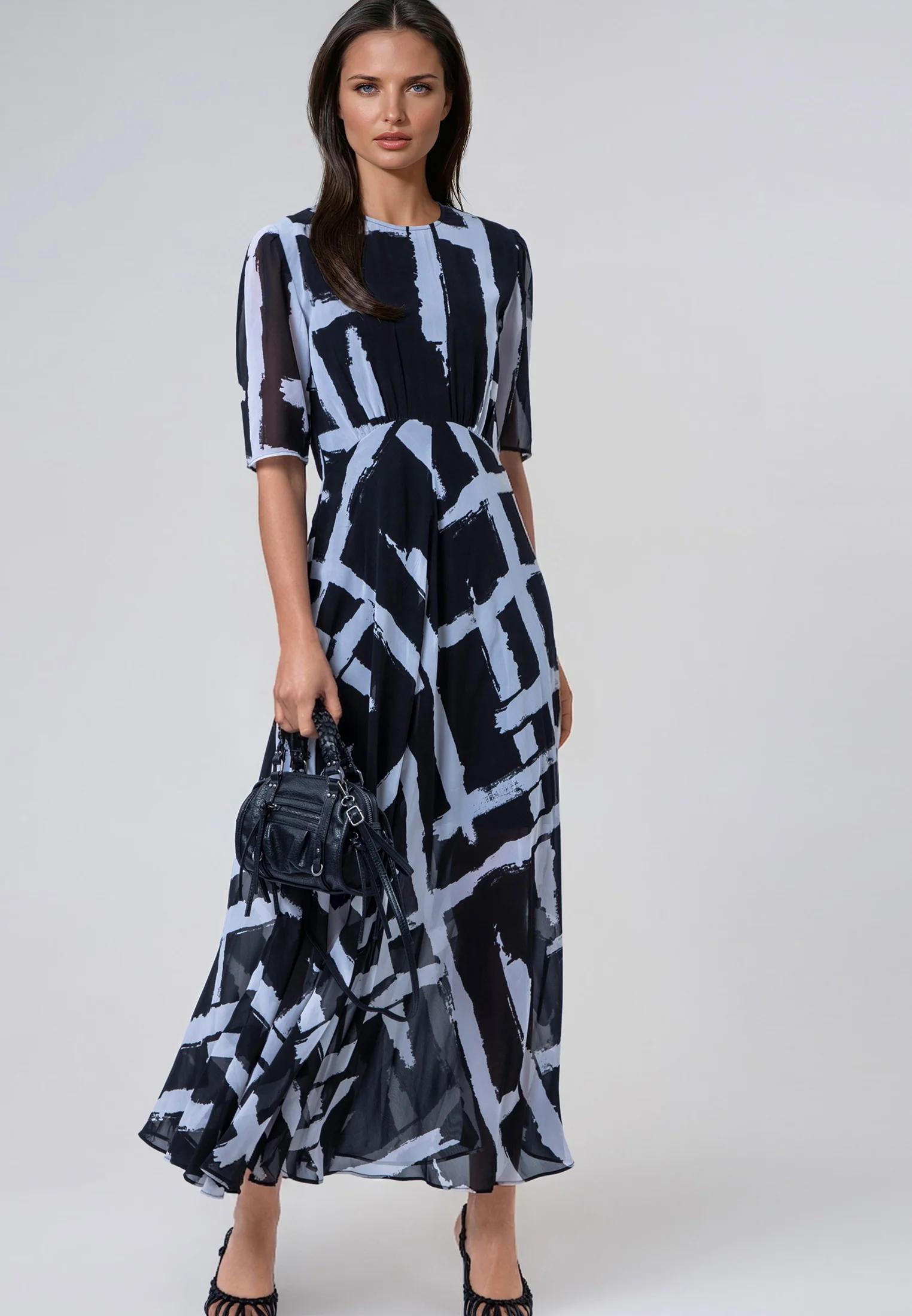 SIENNA MAXI DRESS SELVAGE BLACK