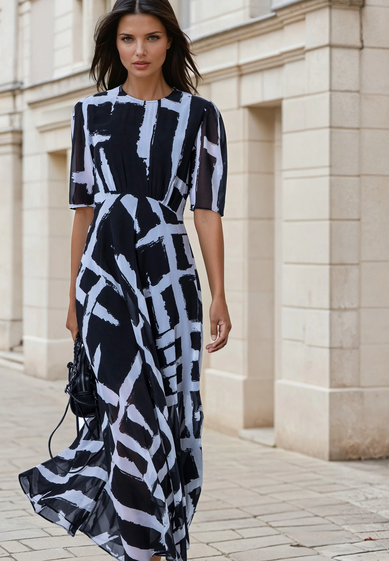 SIENNA MAXI DRESS SELVAGE BLACK - Image 2