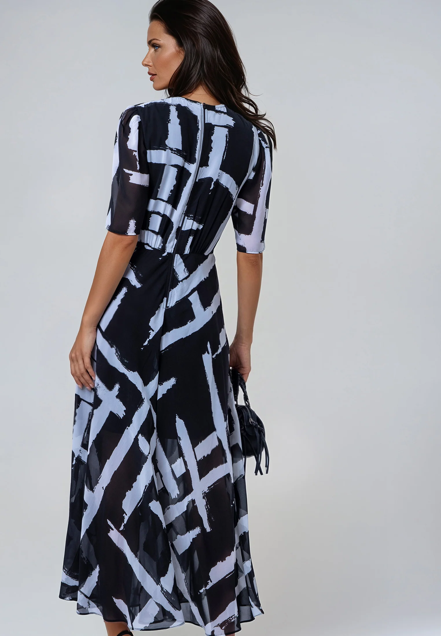 SIENNA MAXI DRESS SELVAGE BLACK - Image 3