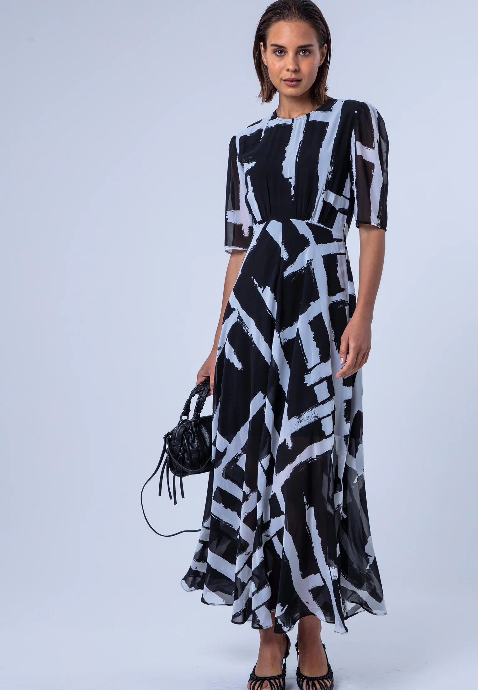 SIENNA MAXI DRESS SELVAGE BLACK - Image 7