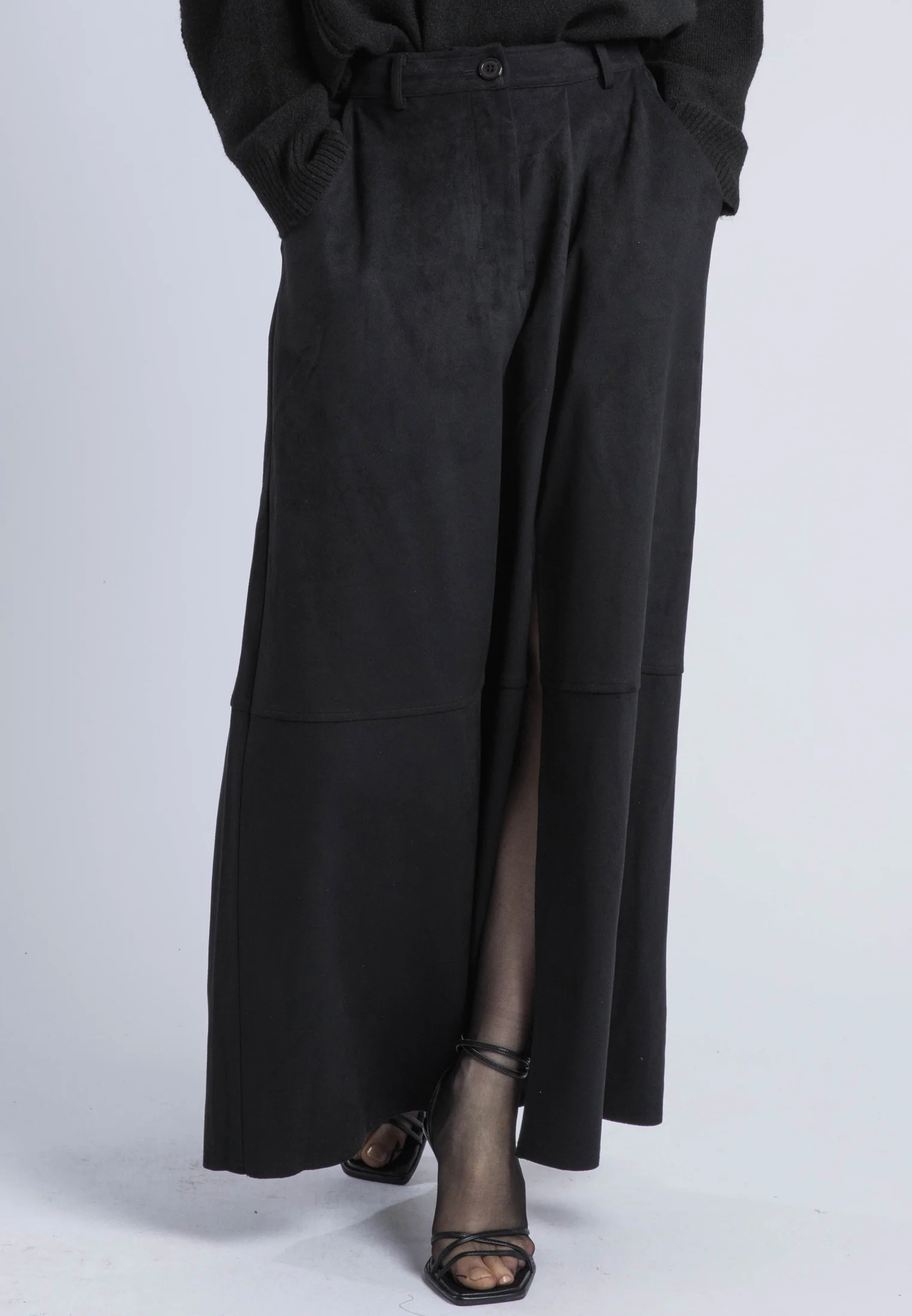 AIDA SKIRT BLACK SUEDE - Image 3