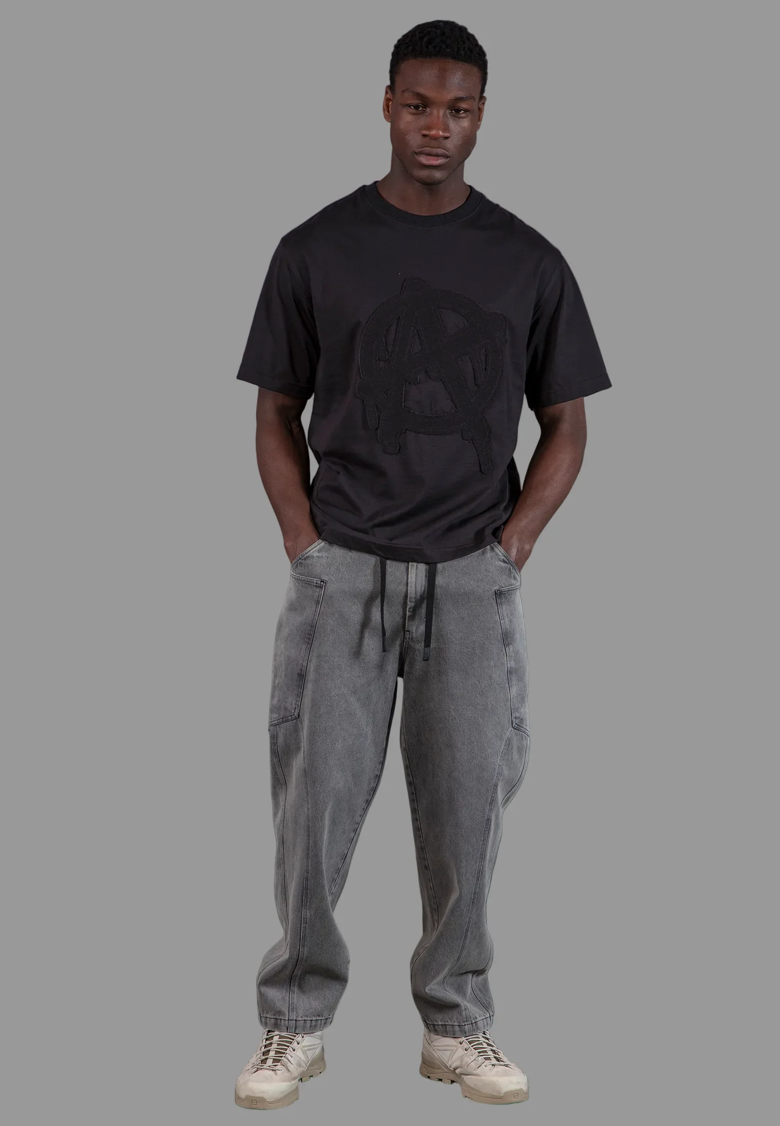 ANARCHY APPLIQUE T-SHIRT BLACK - Image 5