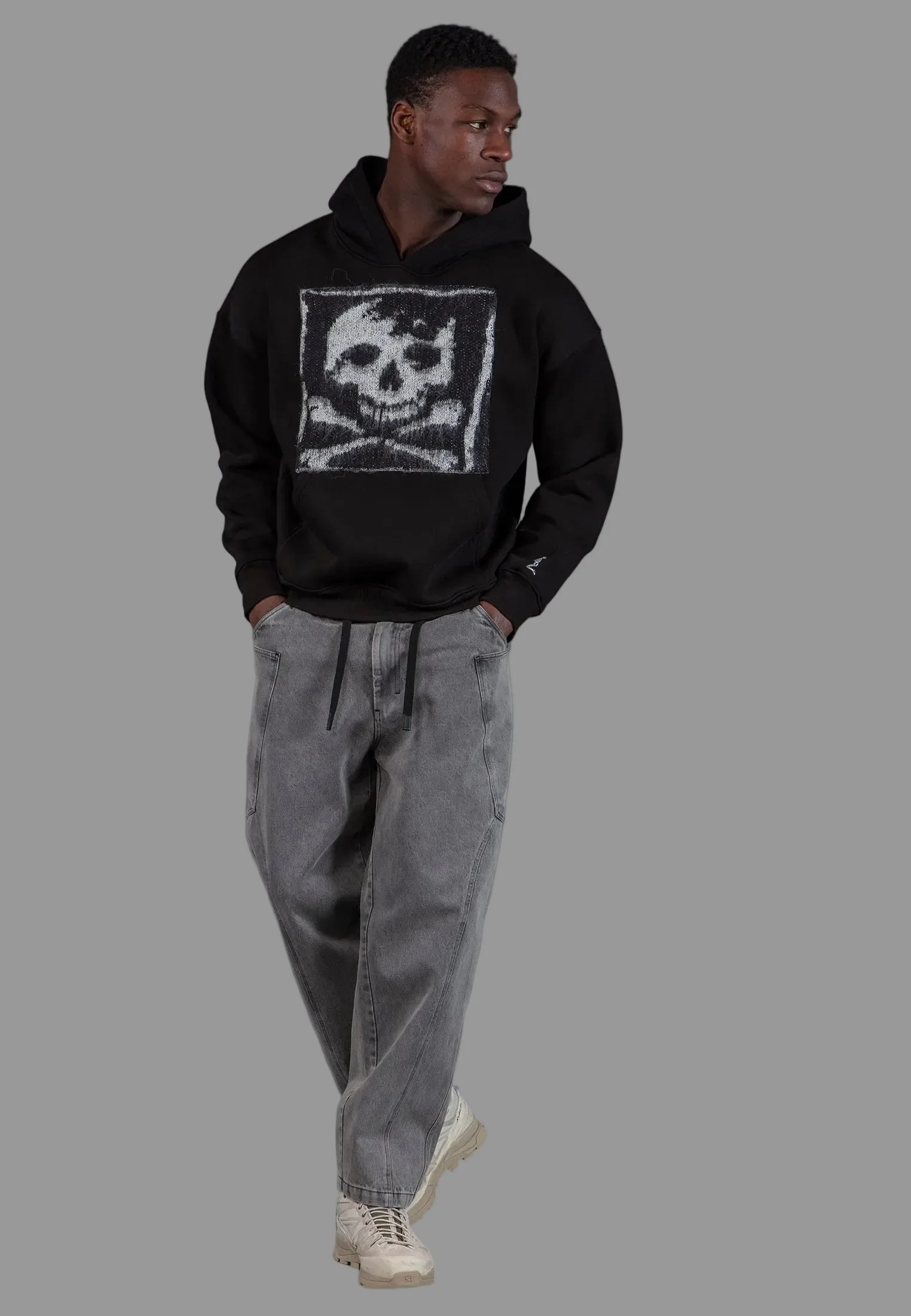 ANTARSIA SKULL HOODIE BLACK - Image 3