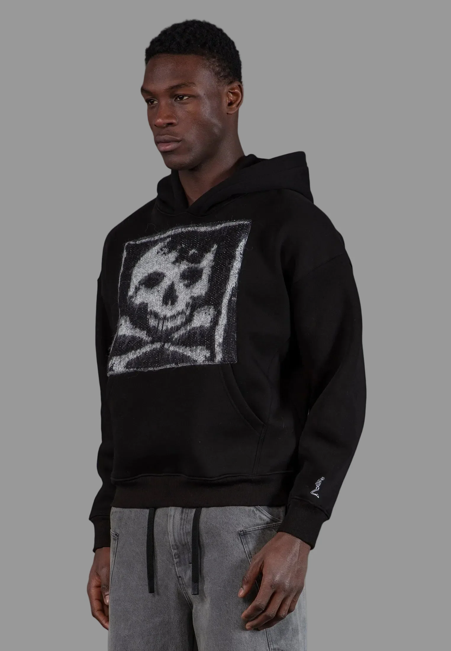 ANTARSIA SKULL HOODIE BLACK - Image 4