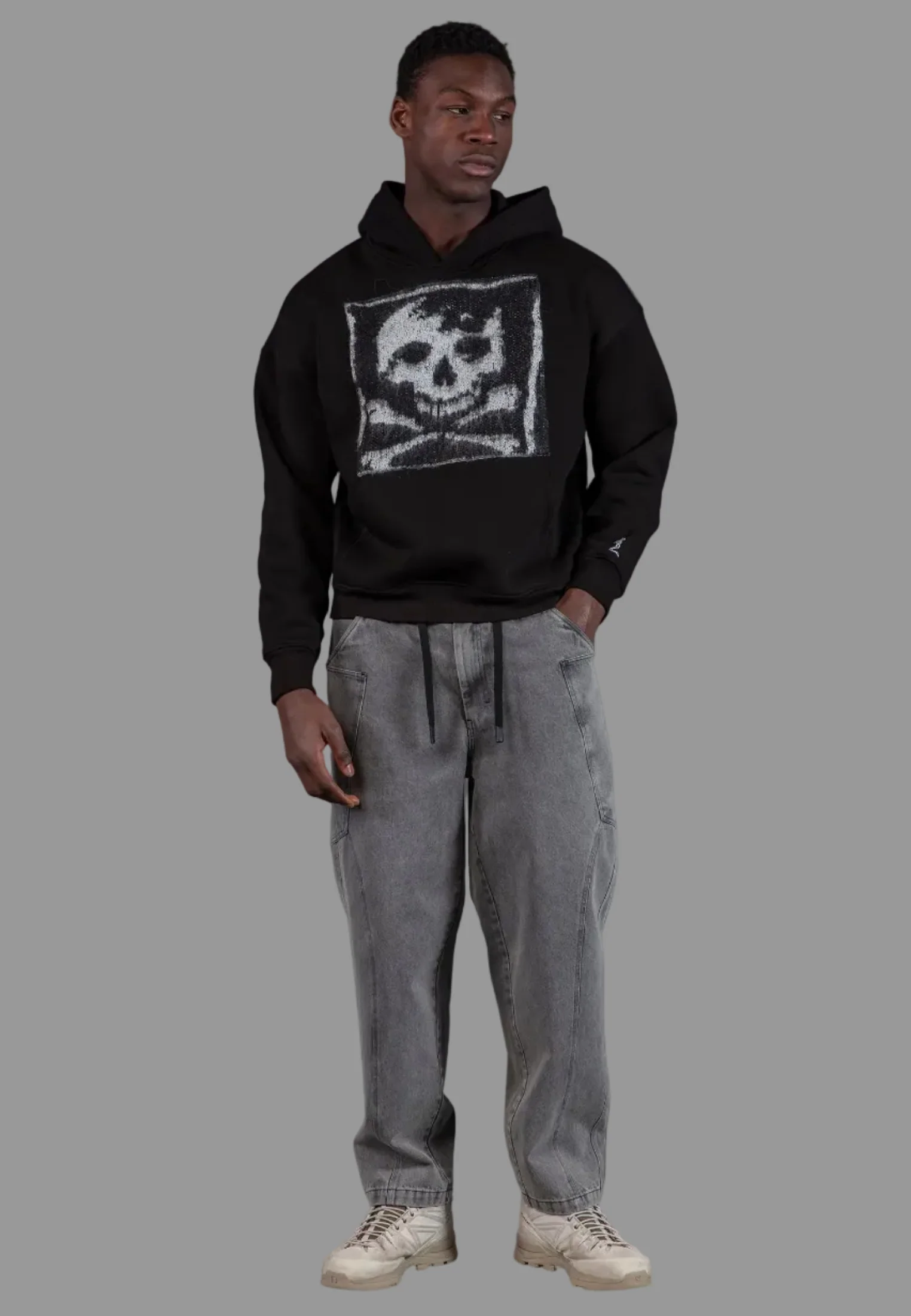 ANTARSIA SKULL HOODIE BLACK - Image 5