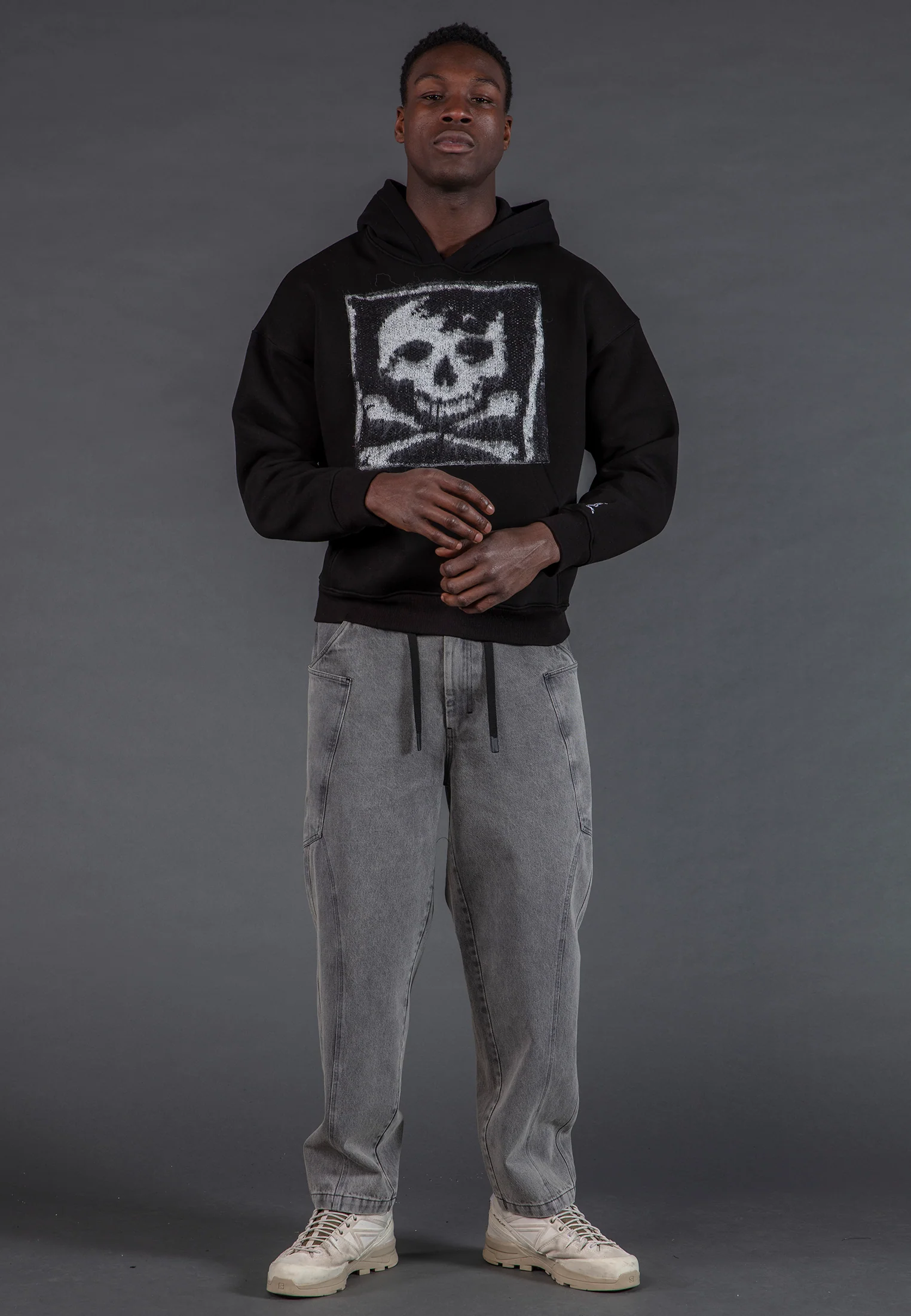 ANTARSIA SKULL HOODIE BLACK - Image 6