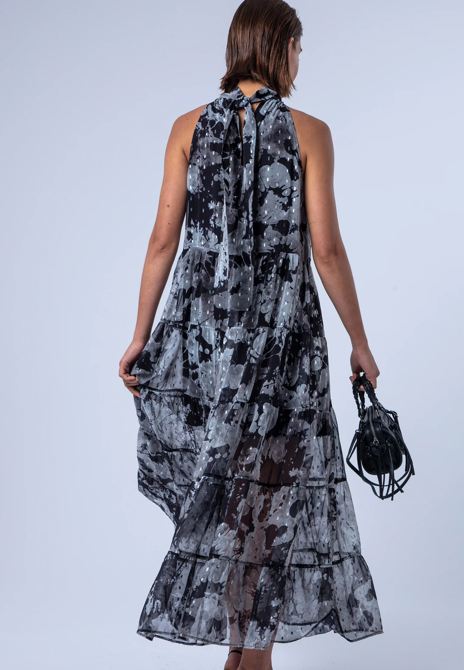 CITRINE MAXI DRESS JET BLACK & WHITE - Image 6