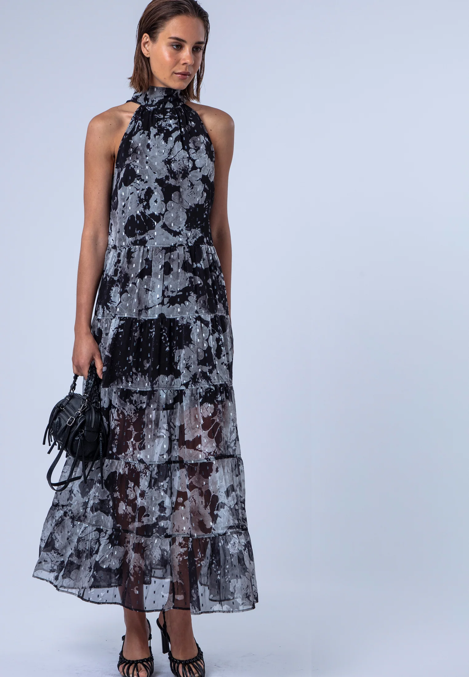 CITRINE MAXI DRESS JET BLACK & WHITE - Image 7