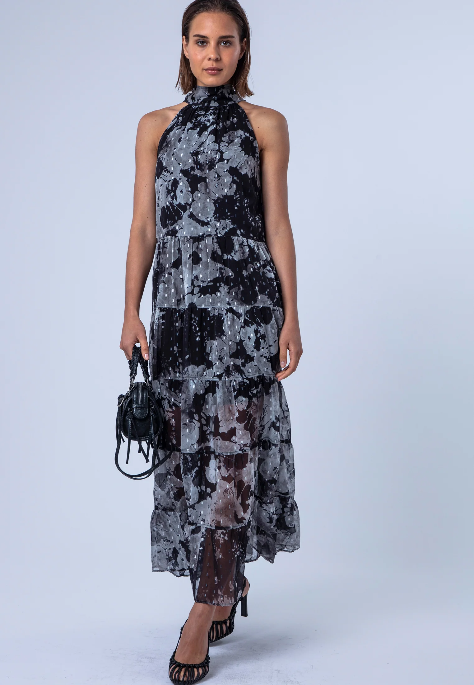 CITRINE MAXI DRESS JET BLACK & WHITE - Image 8