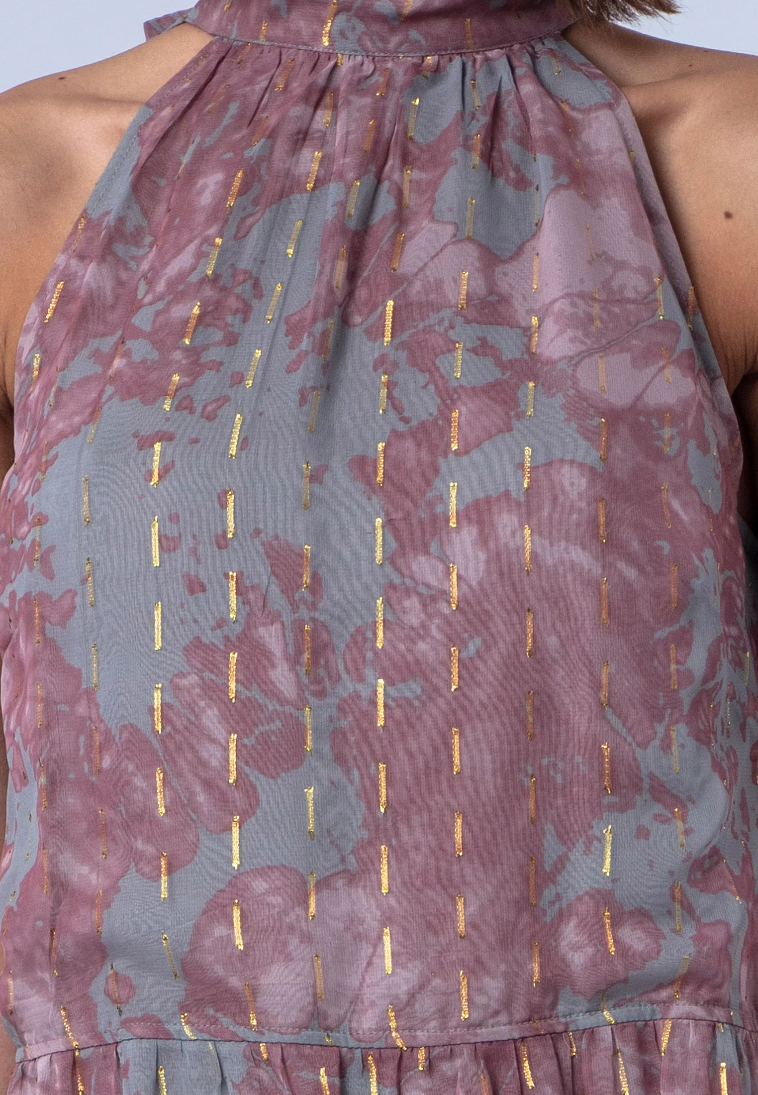 CITRINE MAXI DRESS PINK & GREY - Image 5