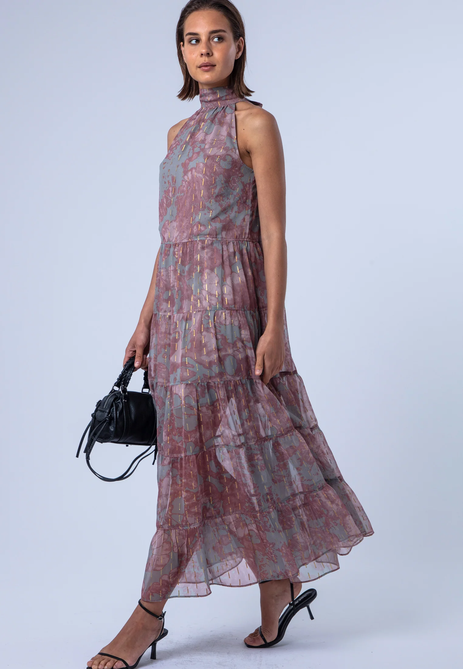 CITRINE MAXI DRESS PINK & GREY - Image 6