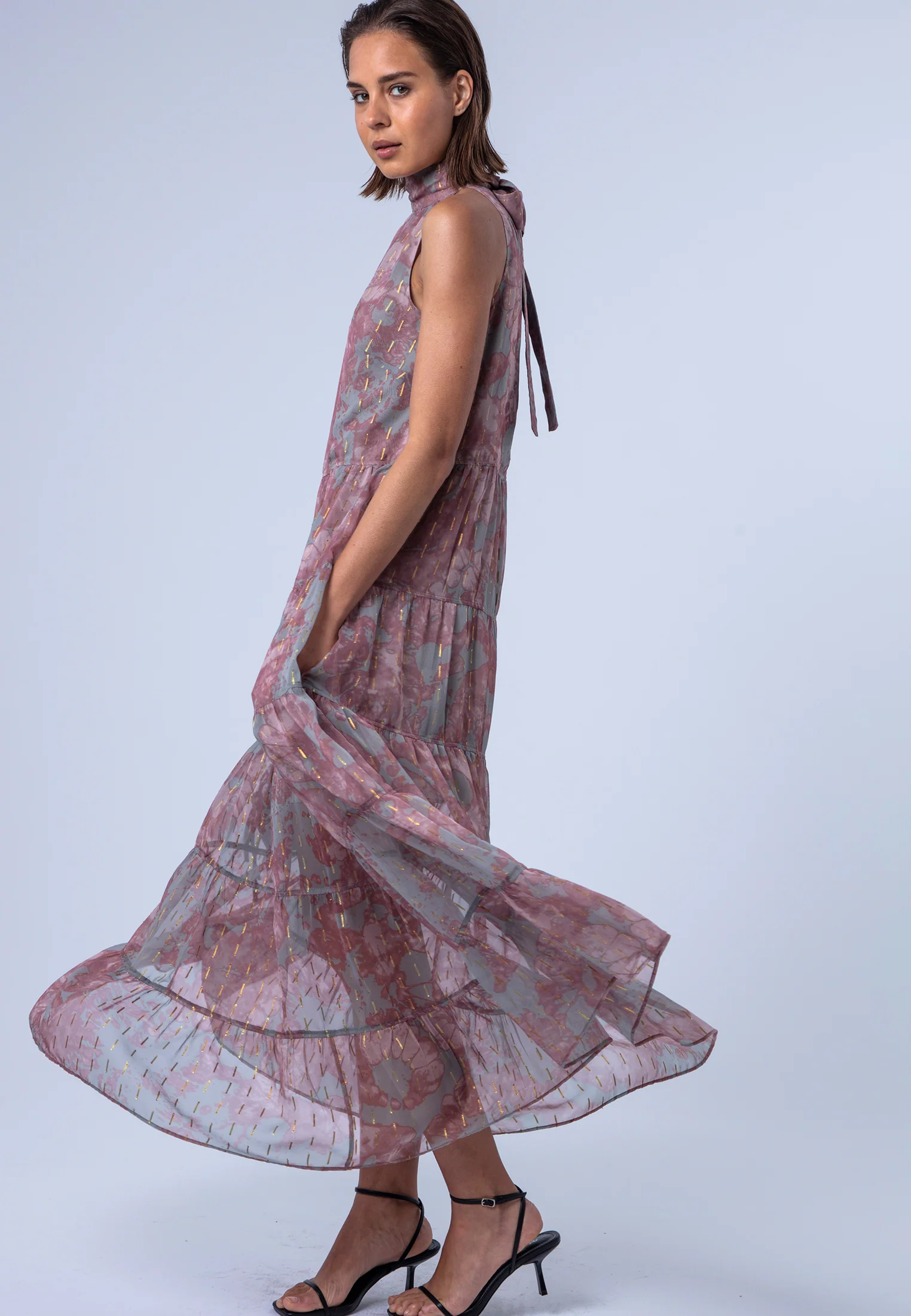 CITRINE MAXI DRESS PINK & GREY - Image 7
