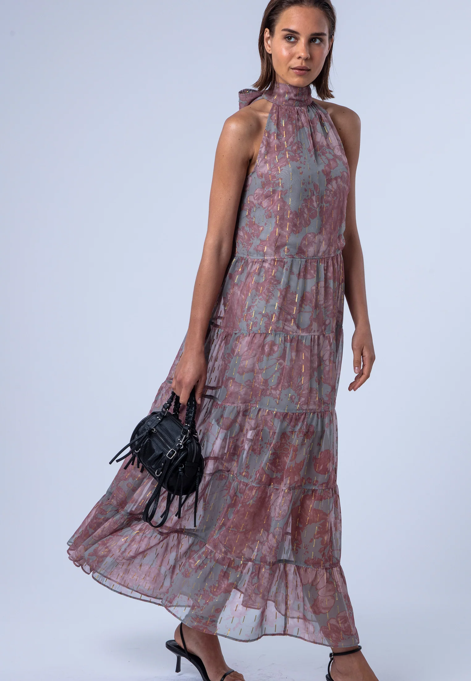 CITRINE MAXI DRESS PINK & GREY - Image 8