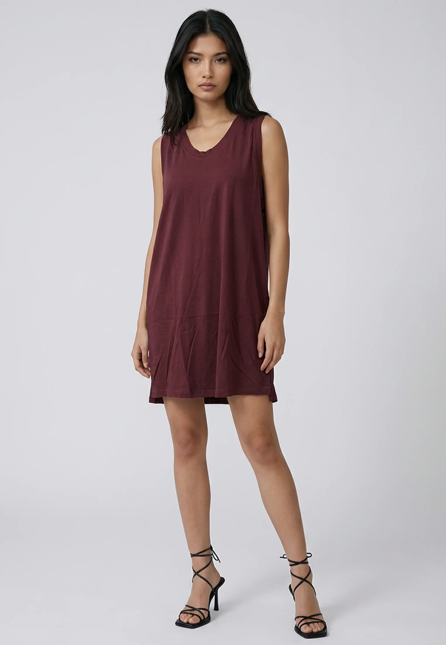 BAND DRESS BURGUNDY