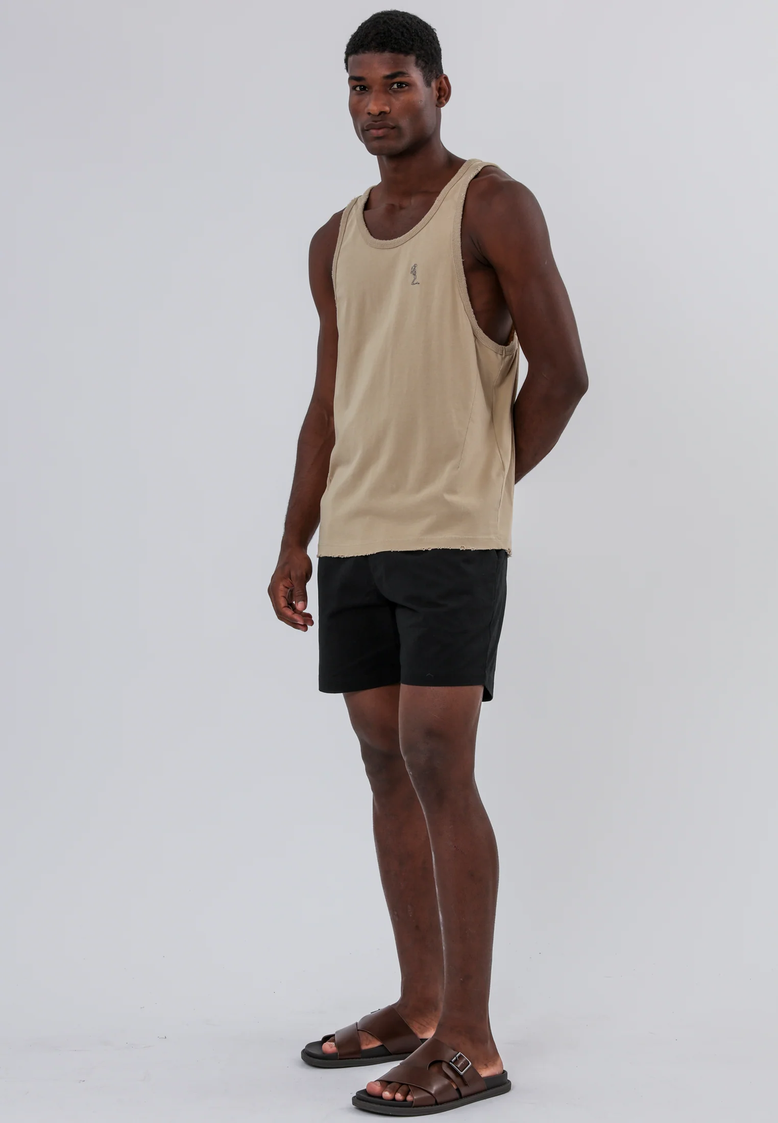 BATTLE DISTRESSED VEST FAWN - Image 4