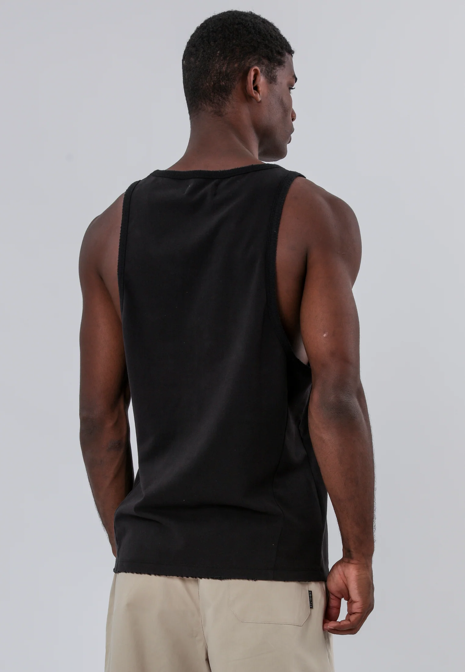 BATTLE DISTRESSED VEST BLACK - Image 2