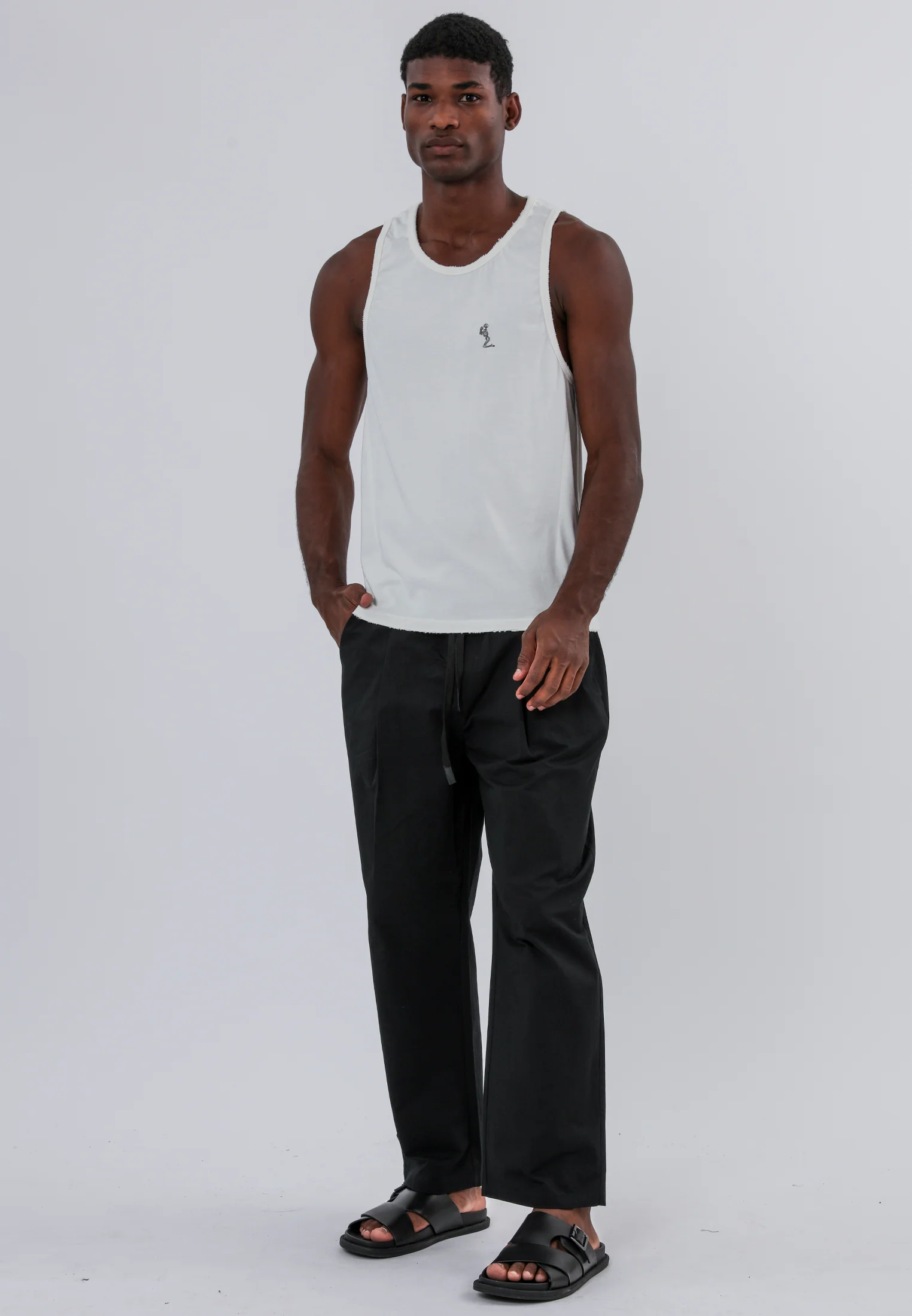 BATTLE DISTRESSED VEST OFF WHITE - Image 5