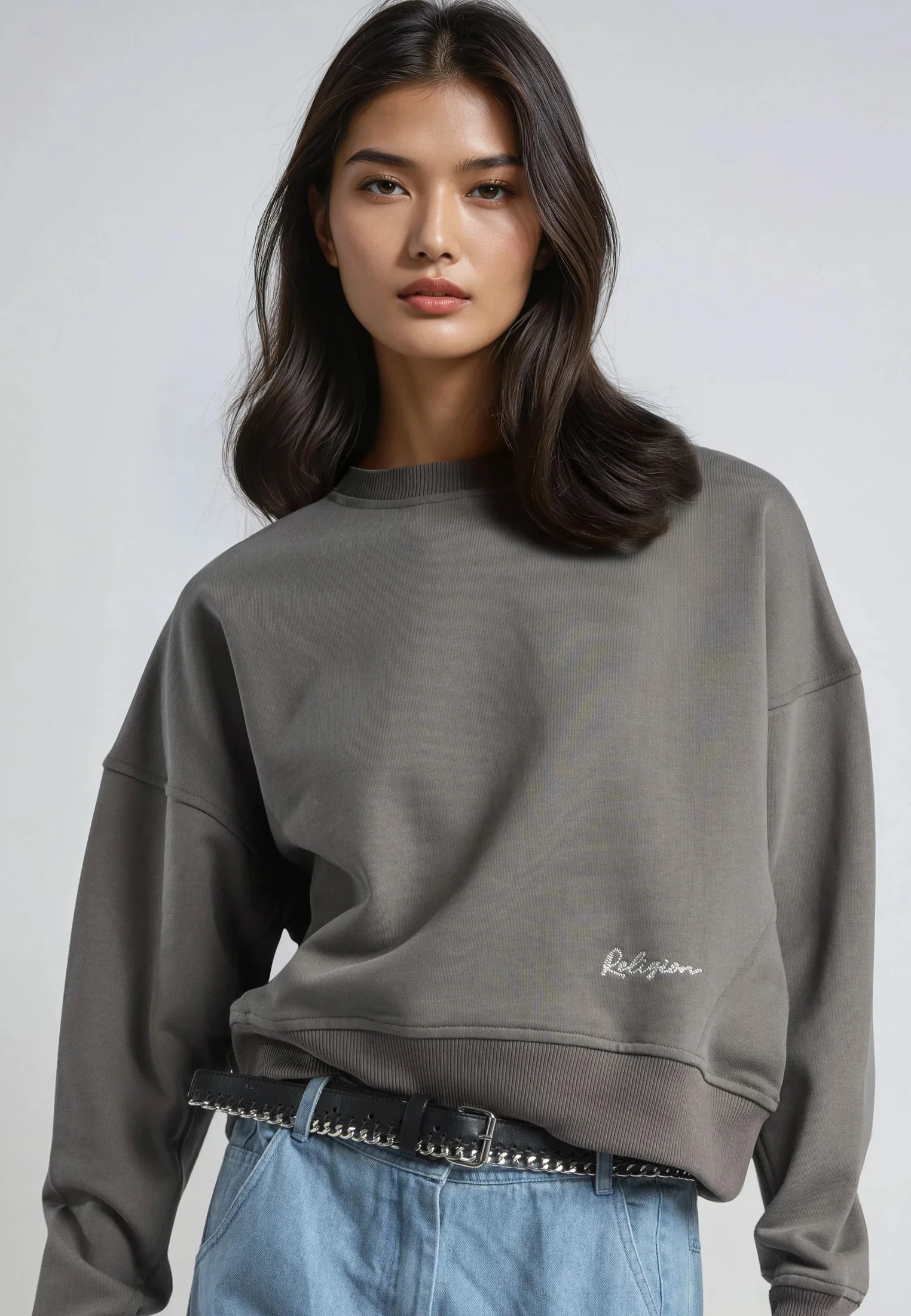 EMBROIDERY BATWING SWEAT BRINDLE - Image 2