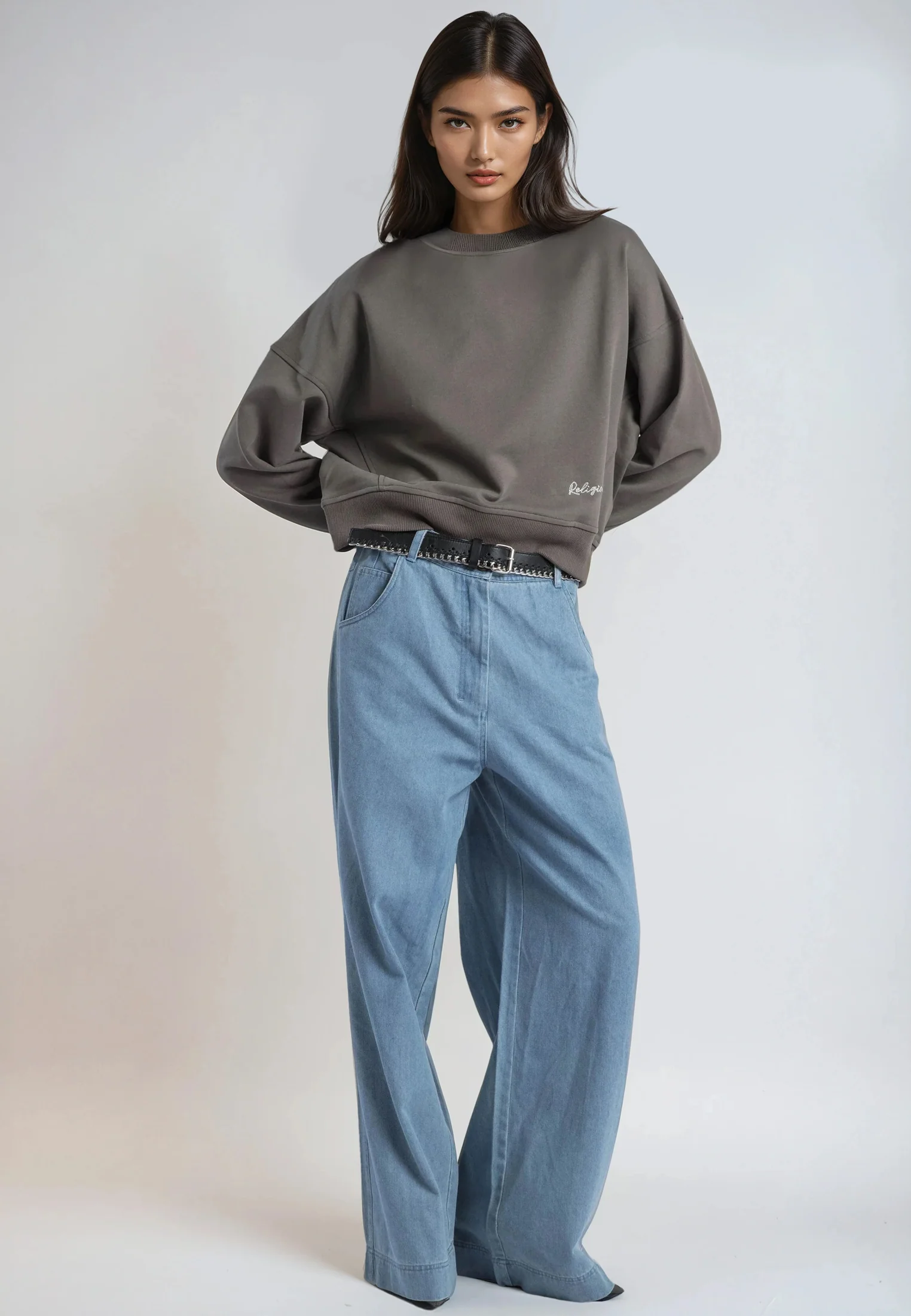 EMBROIDERY BATWING SWEAT BRINDLE - Image 7