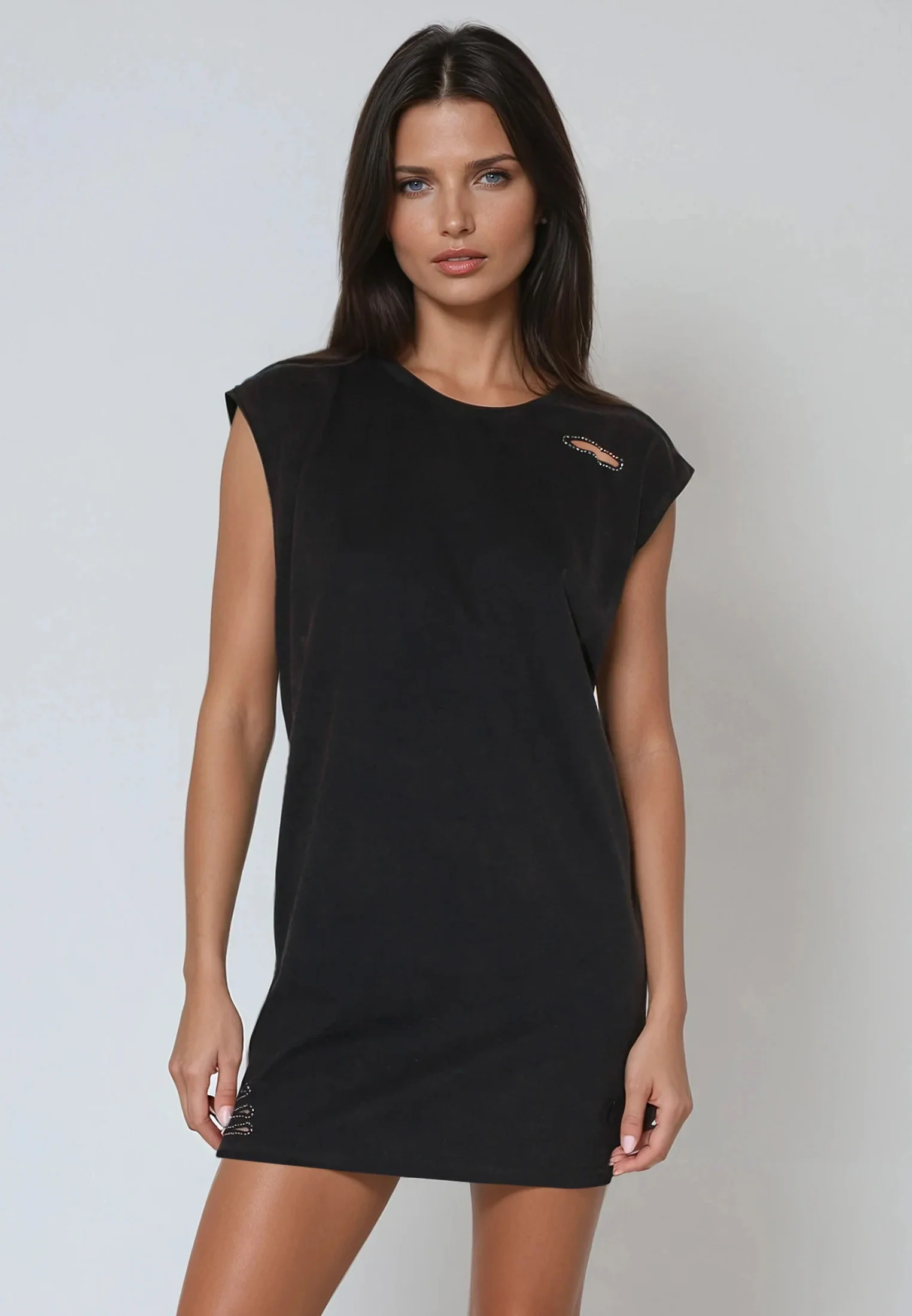 BEADED MINI DRESS CHOCOLATE RUST - Image 2