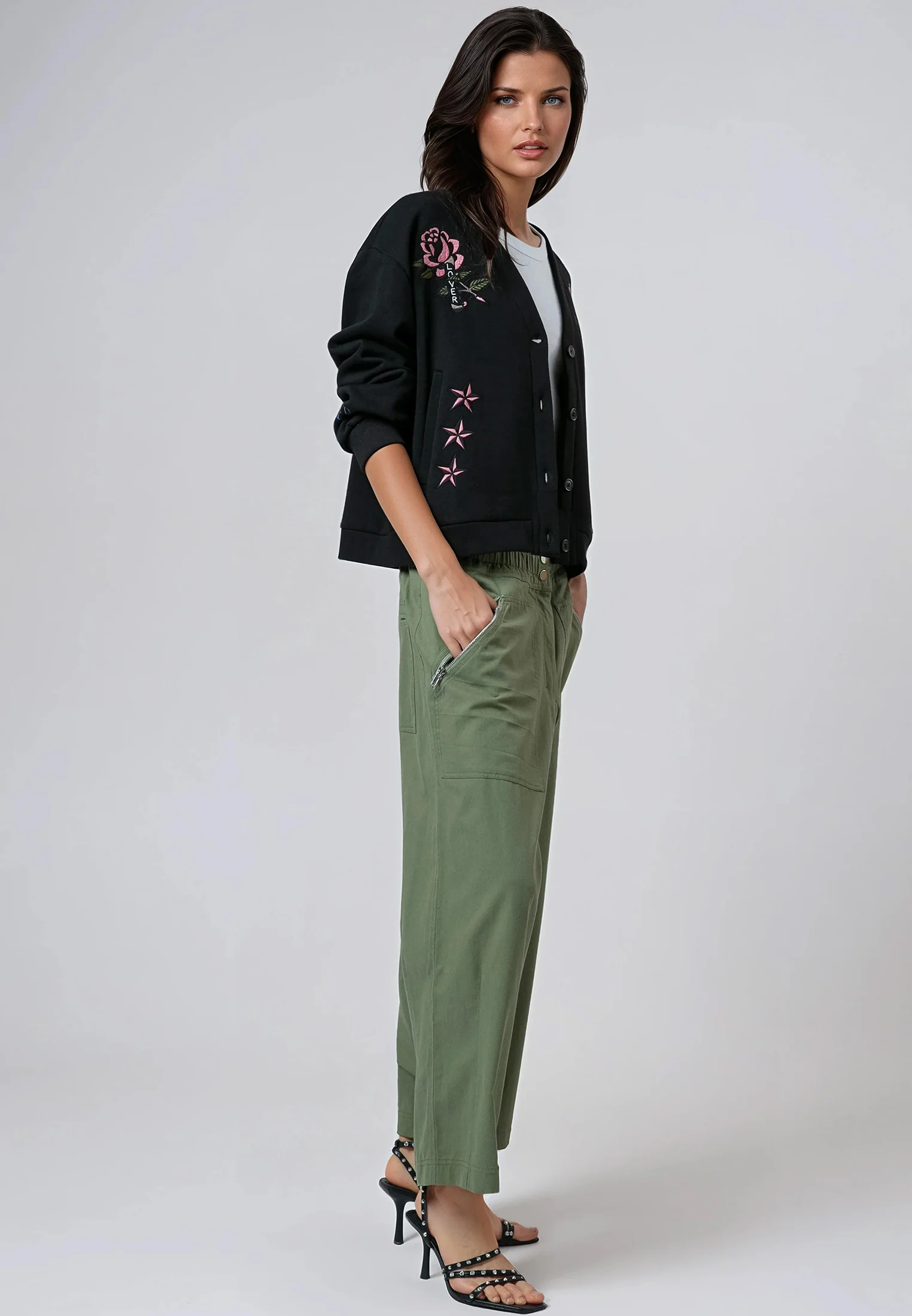 LOVE CARDIGAN BLACK & COLOUR - Image 2