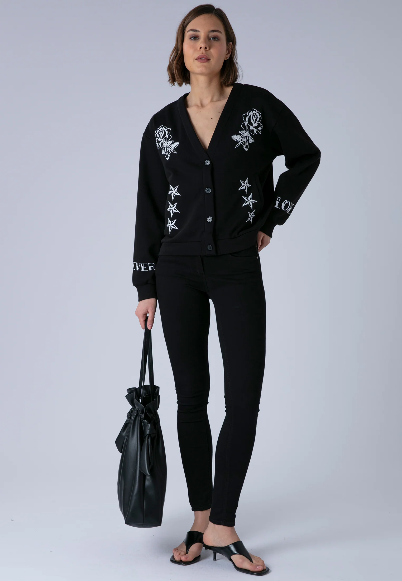 LOVE CARDIGAN BLACK & WHITE - Image 3