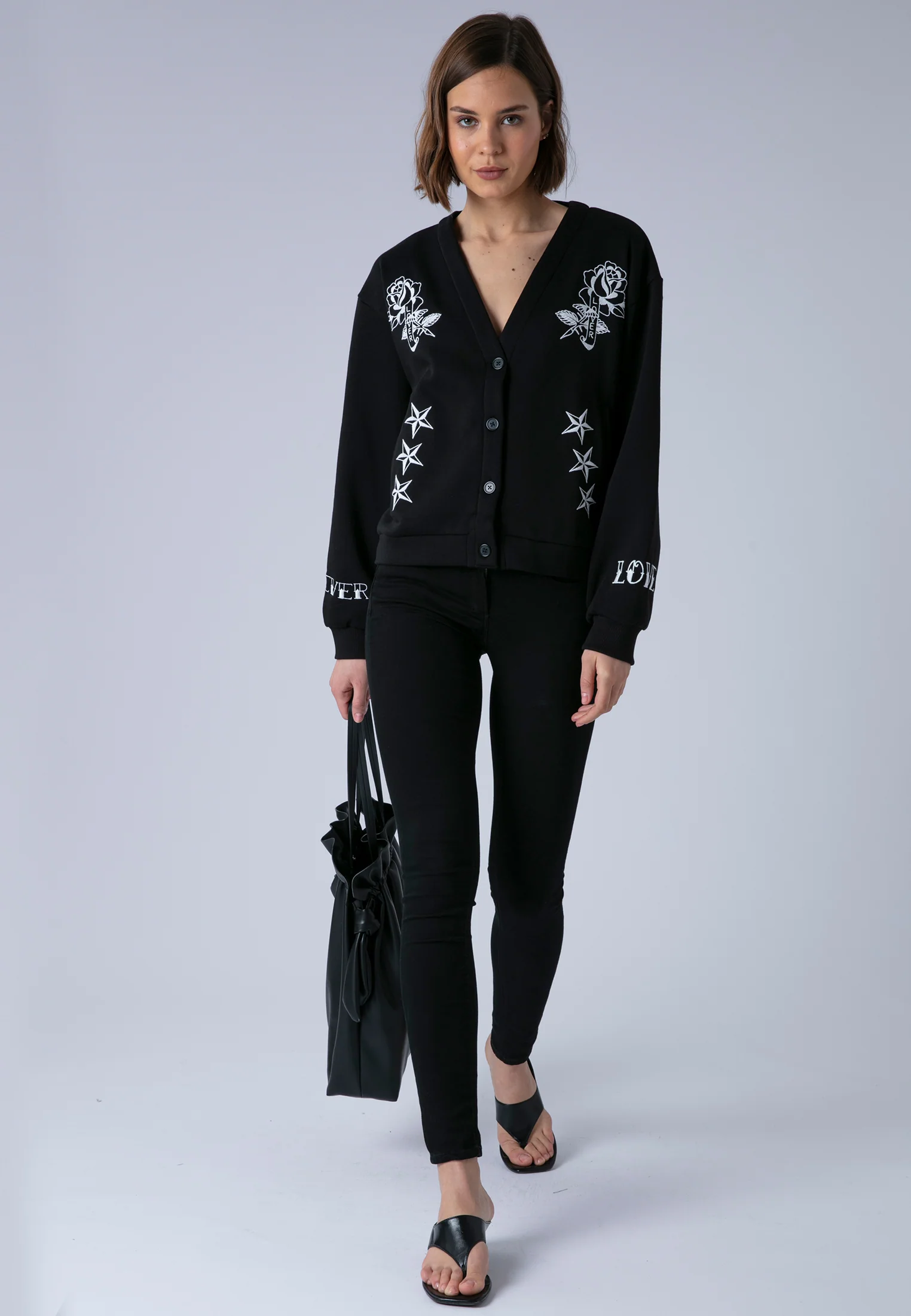 LOVE CARDIGAN BLACK & WHITE - Image 4
