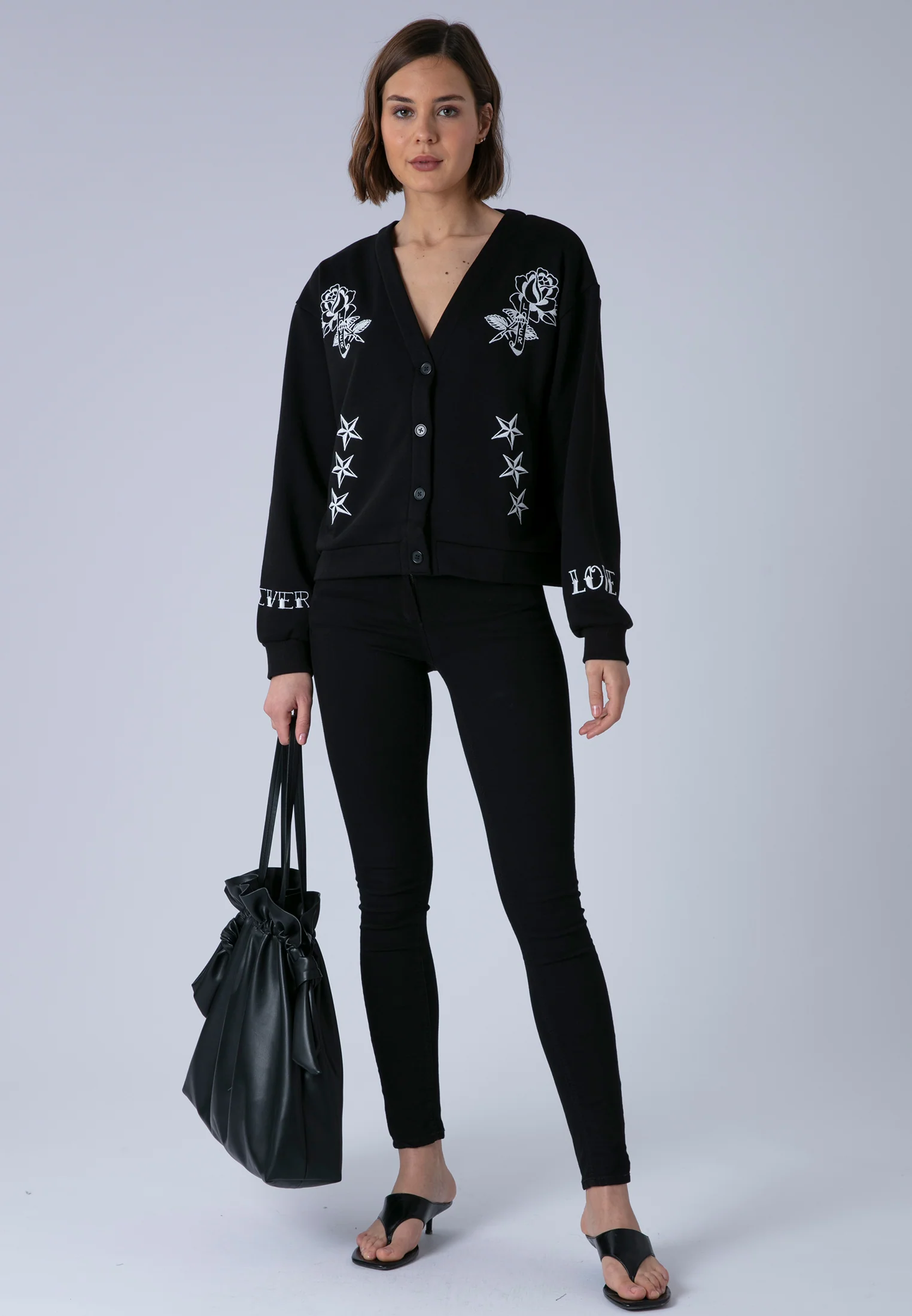 LOVE CARDIGAN BLACK & WHITE - Image 6
