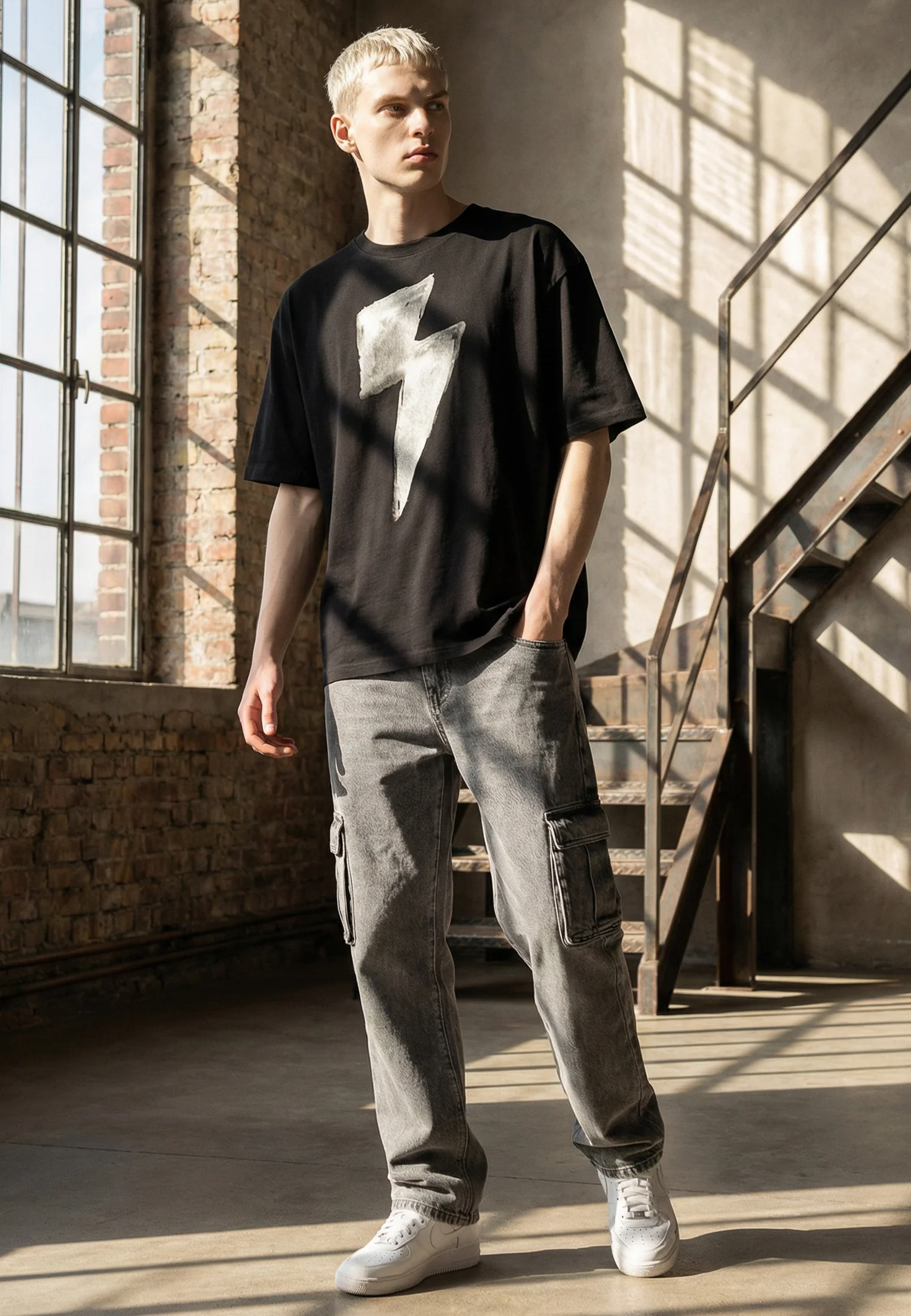 BOLT CROP T-SHIRT BLACK - Image 6