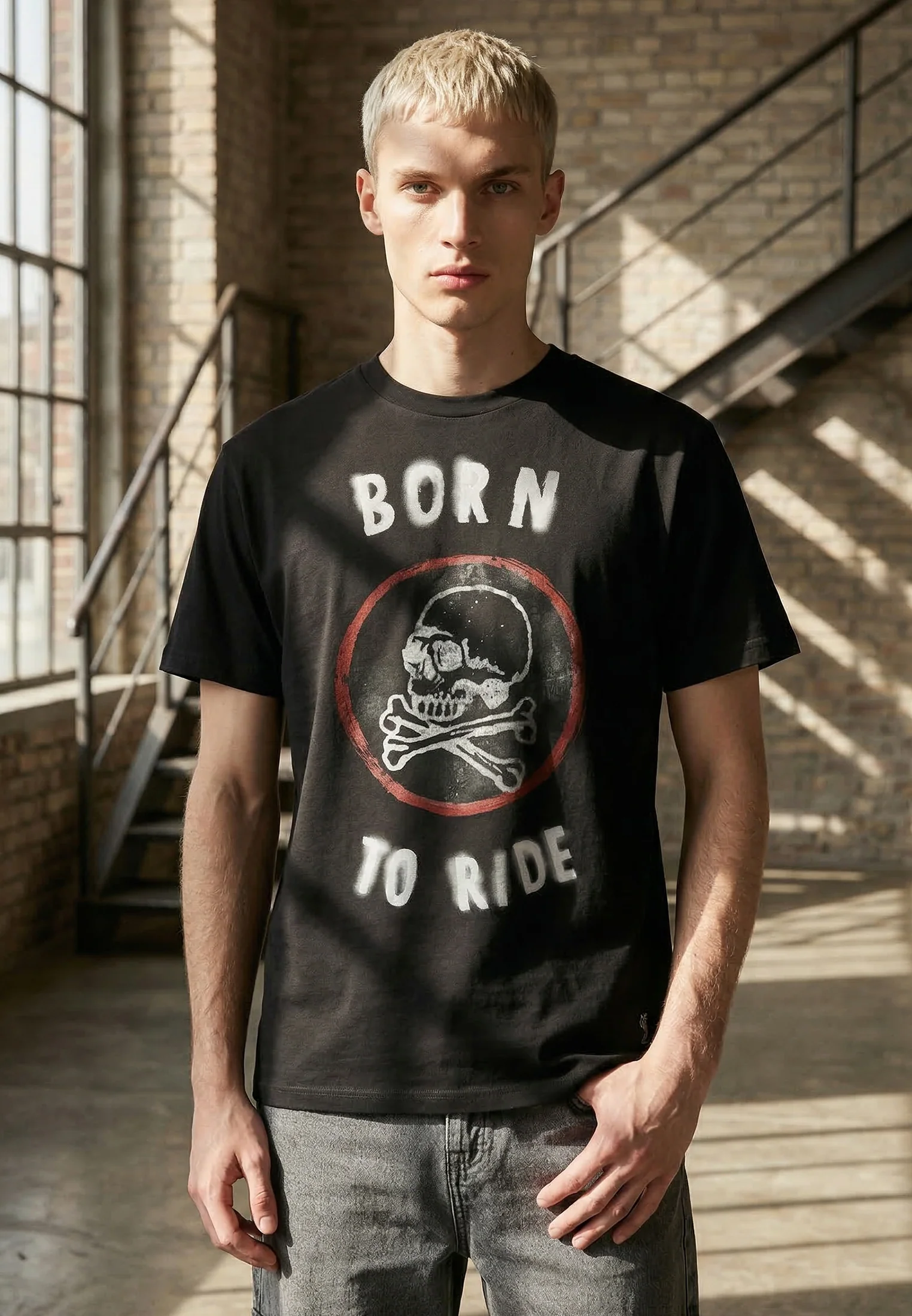 BORN TO RIDE T-SHIRT BLACK