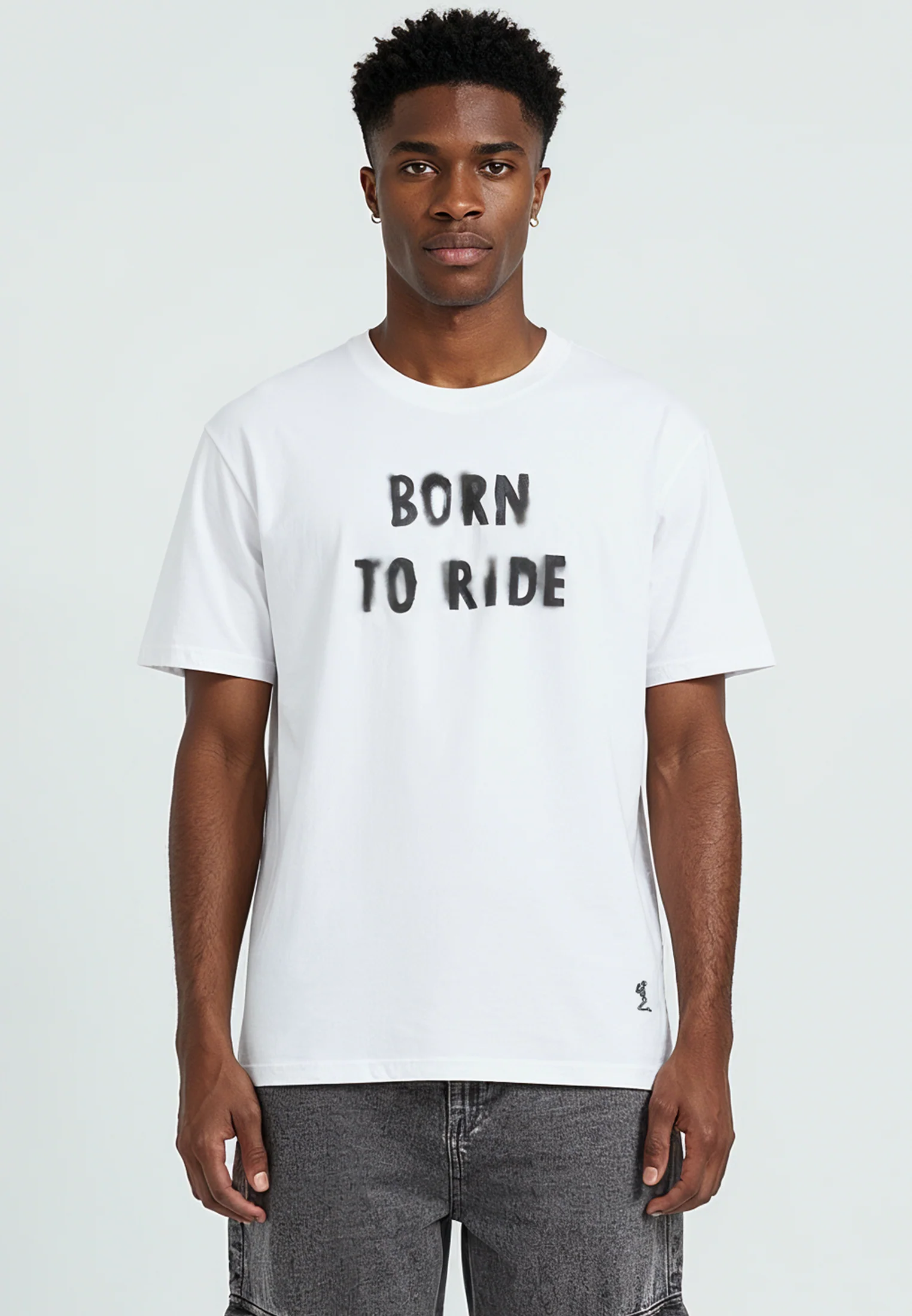 BORN TO RIDE T-SHIRT WHITE - Image 3
