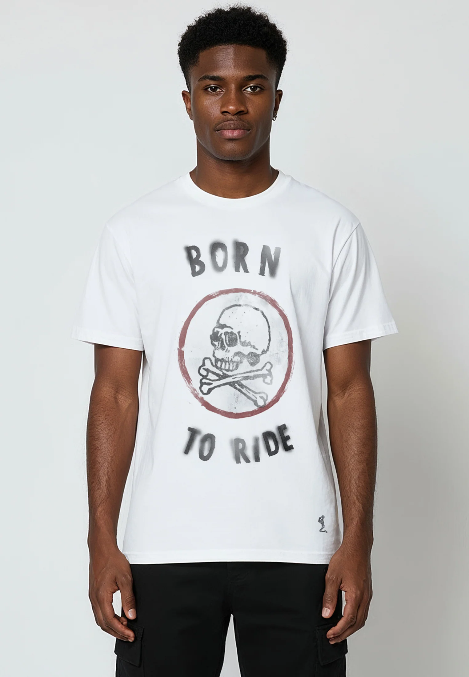 BORN TO RIDE T-SHIRT WHITE - Image 3