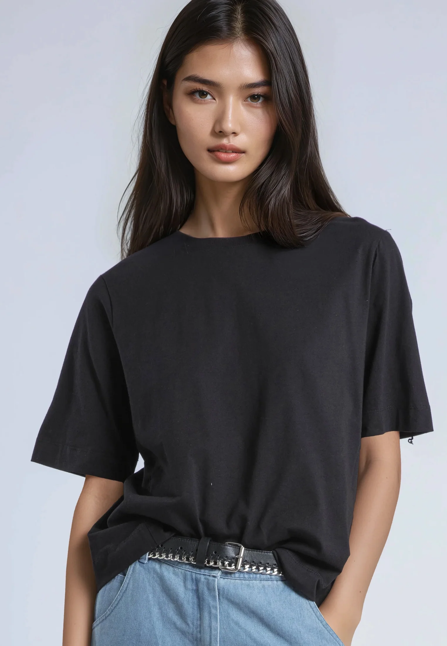 RELAXED BASIC T-SHIRT BLACK - Image 2