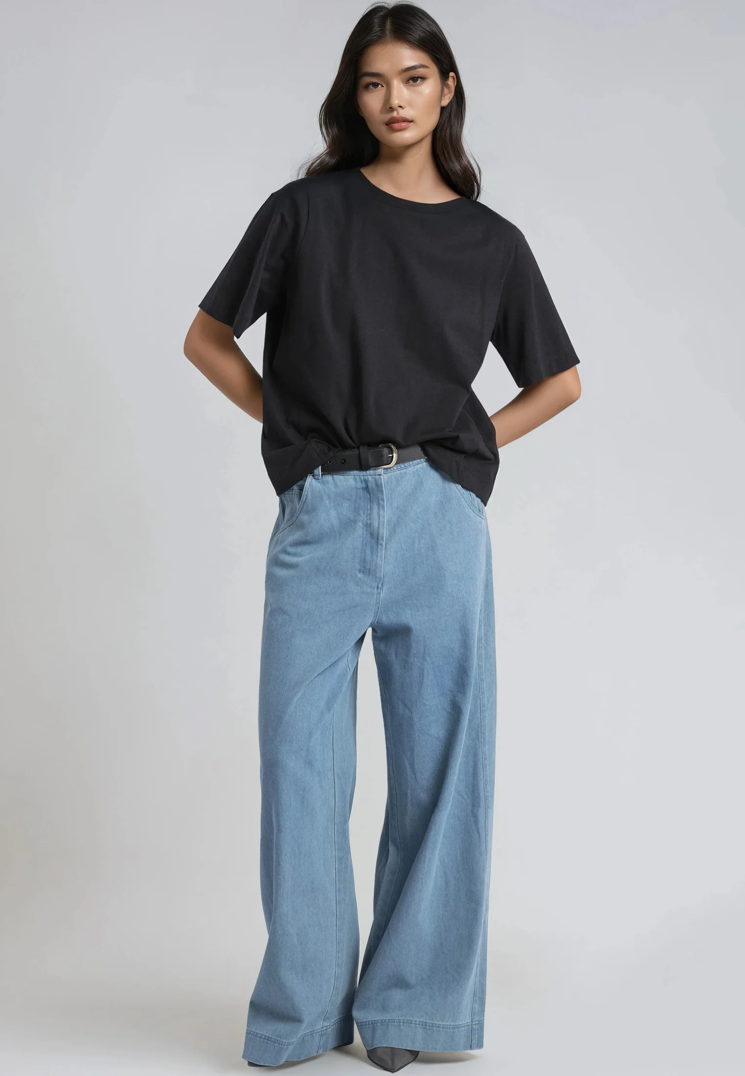 RELAXED BASIC T-SHIRT BLACK - Image 3