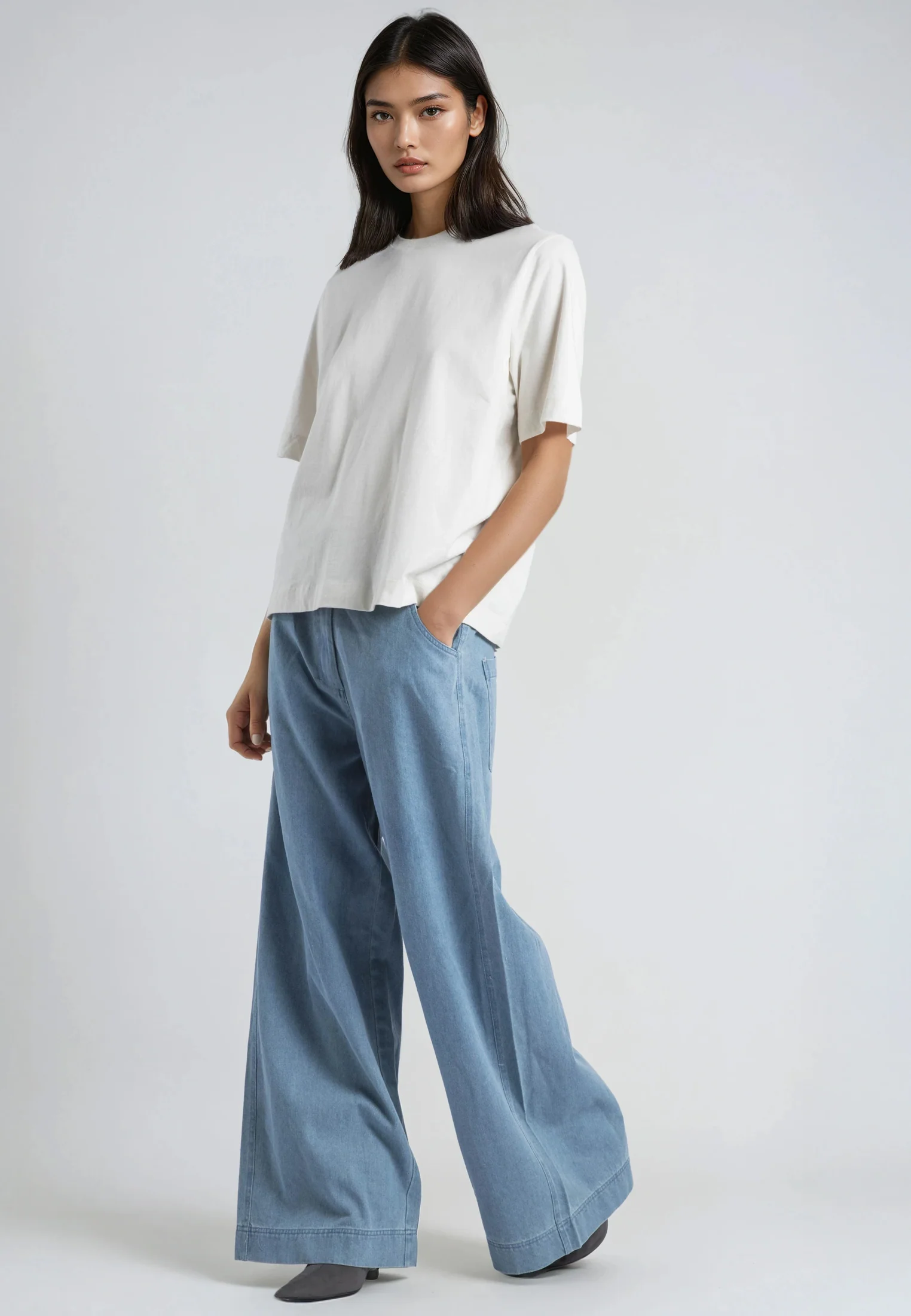 RELAXED BASIC T-SHIRT WHITE ONYX - Image 3