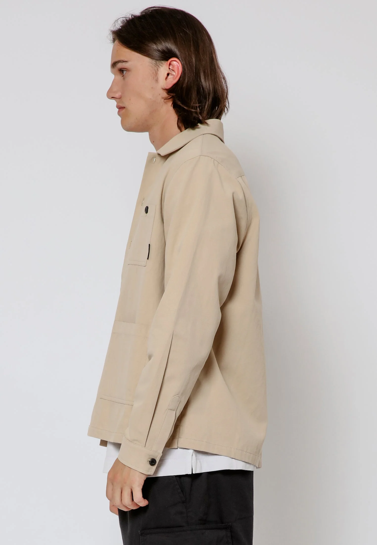 BUTTON UP OVER SHIRT DRILL STONE - Image 4