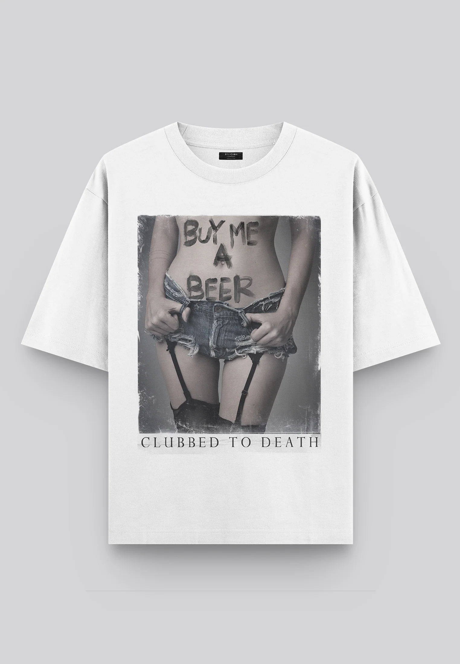 BUY ME BEER OVERSIZED T-SHIRT WHITE - Image 3
