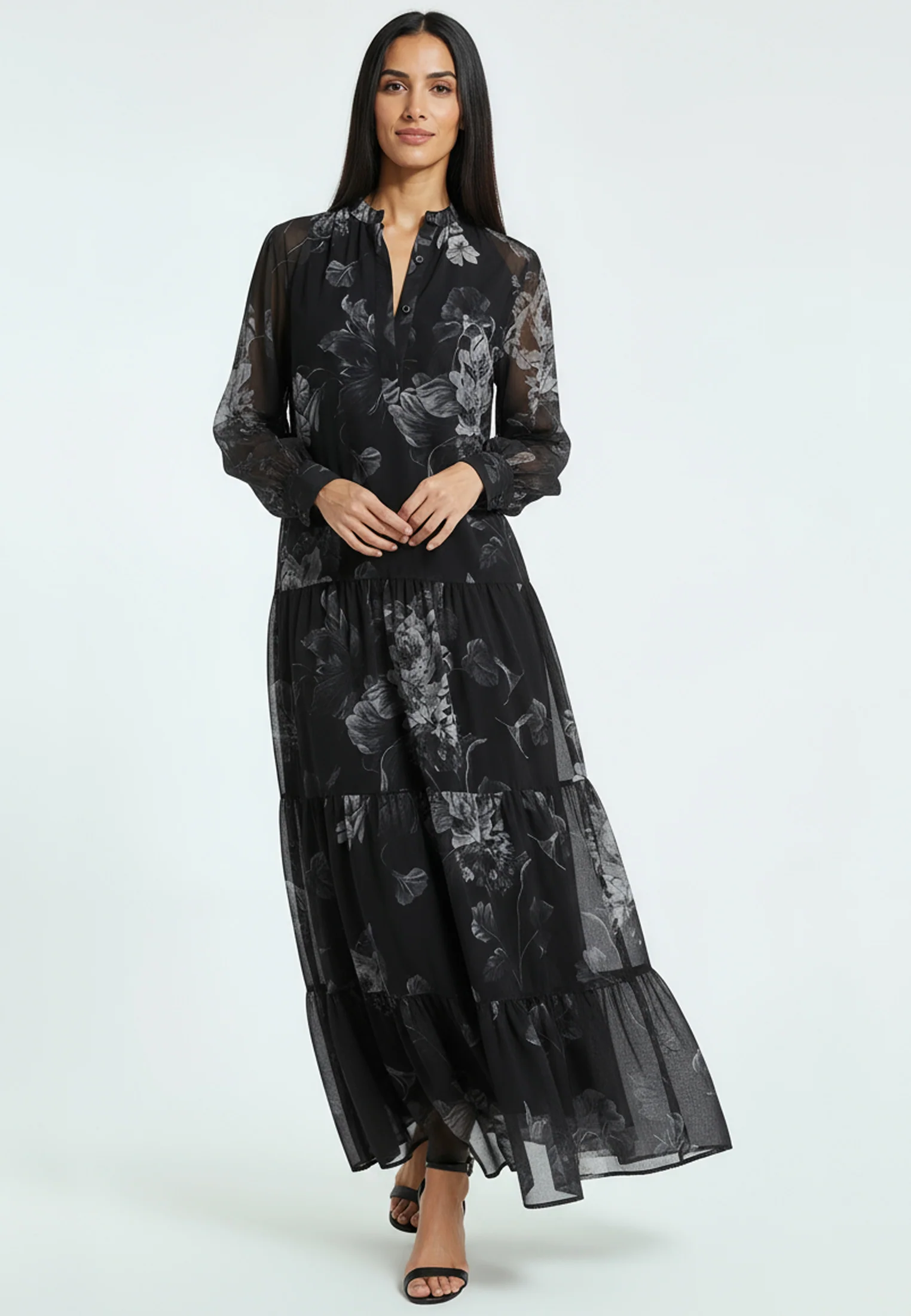 CALA MAXI DRESS DARK FLORAL