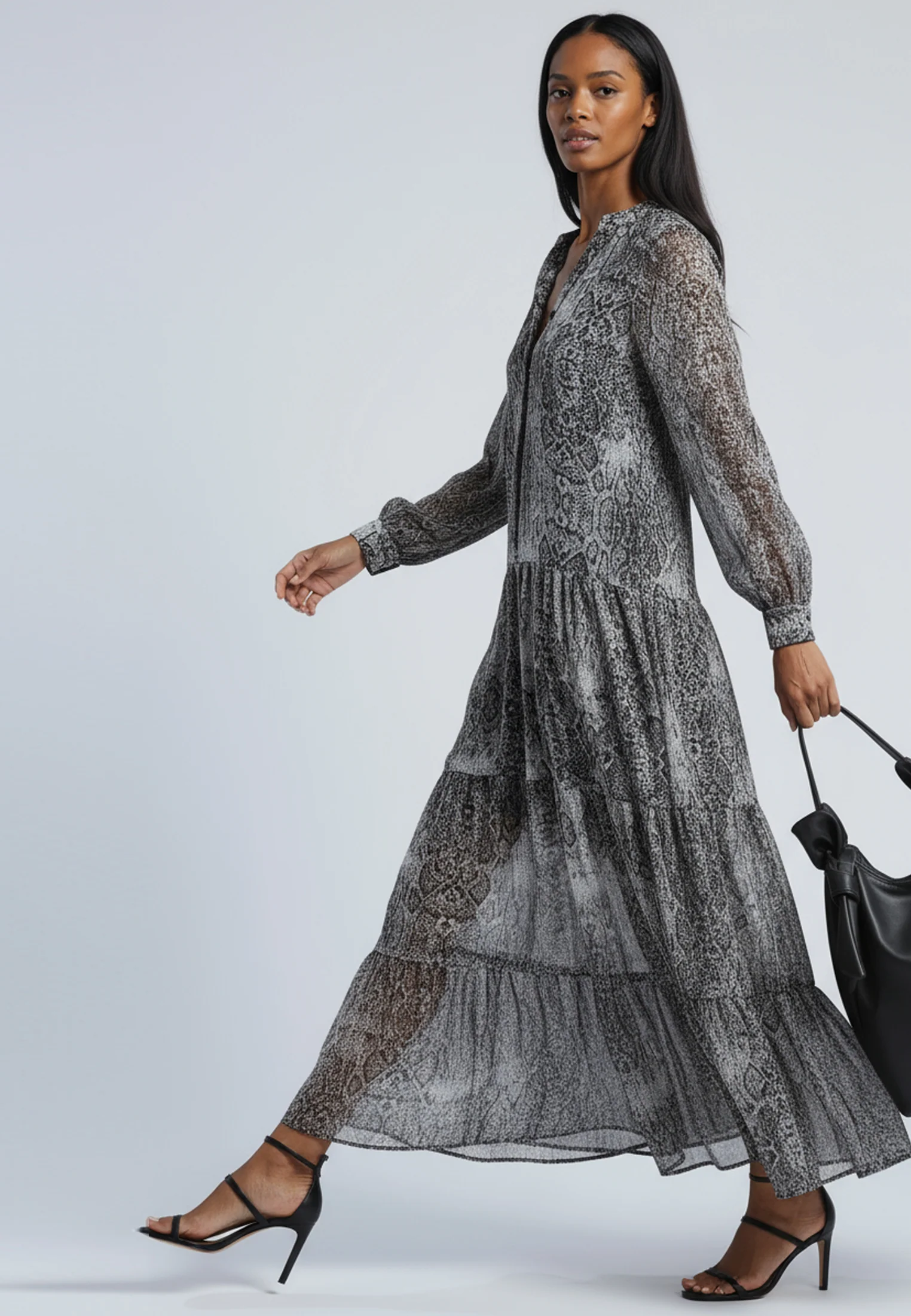 CALA MAXI DRESS SNAKE SKIN PRINT