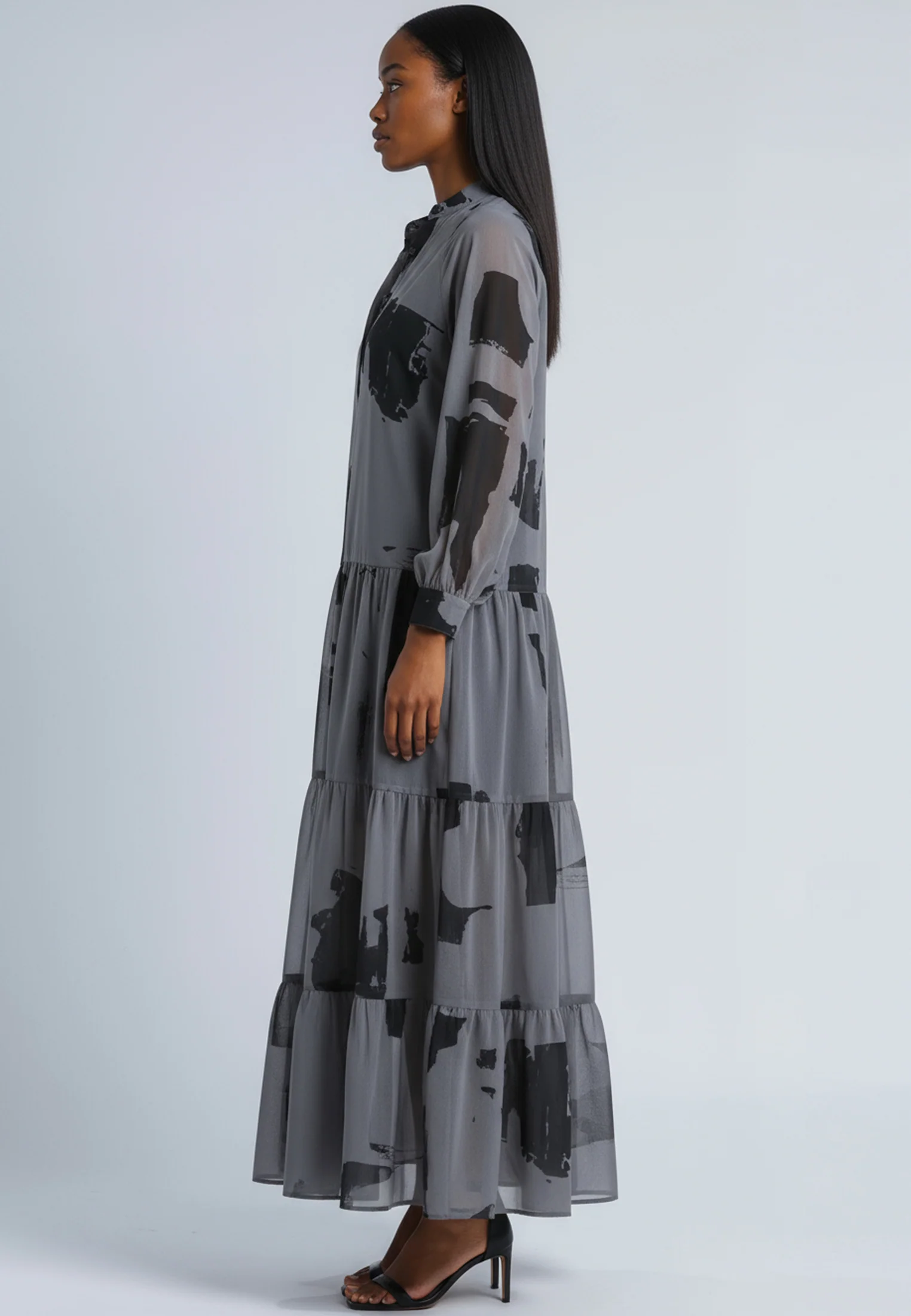 CALA MAXI DRESS ABSTRACT FACADE PRINT - Image 5