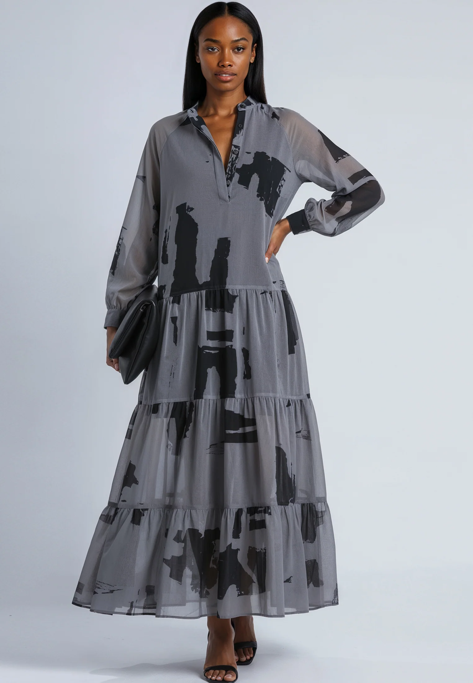 CALA MAXI DRESS ABSTRACT FACADE PRINT - Image 6