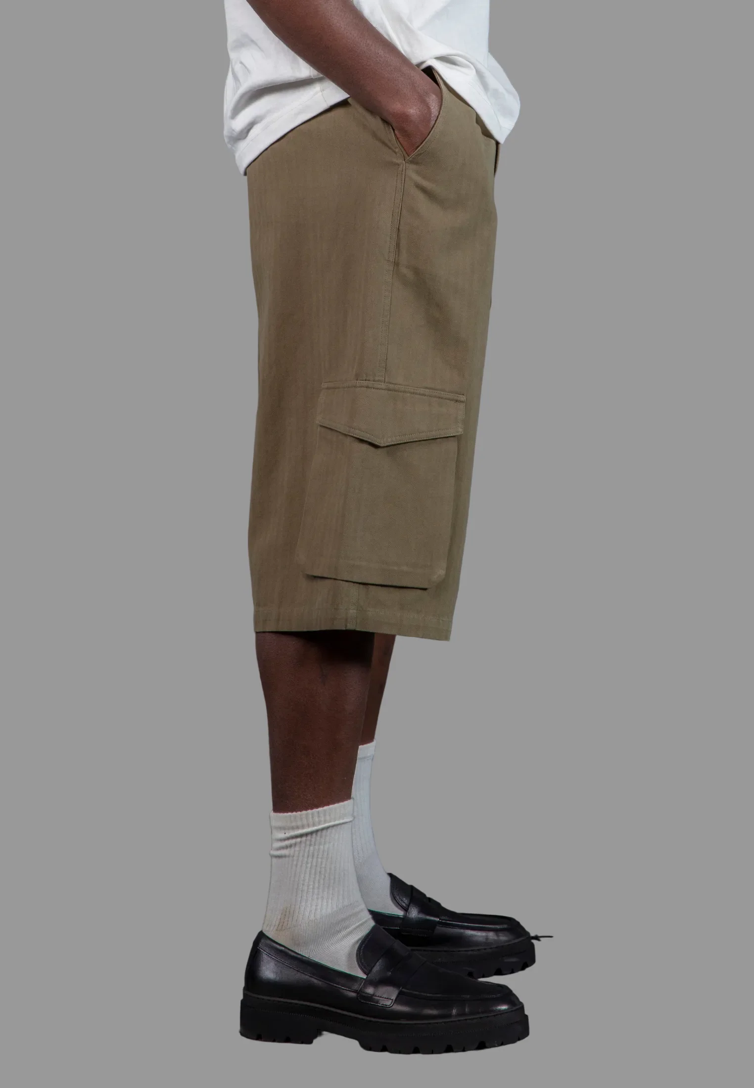 CARGO JORT HERRINGBONE KHAKI - Image 5