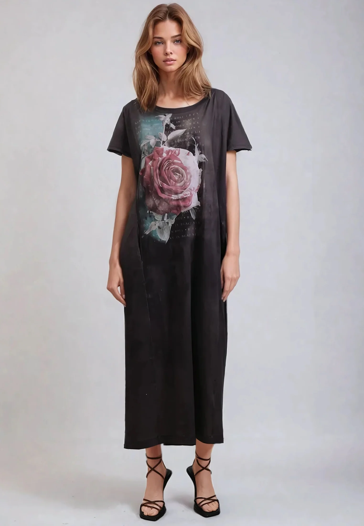 CLOAK MAXI TEE DRESS BLUSH GRAPHIC - Image 3