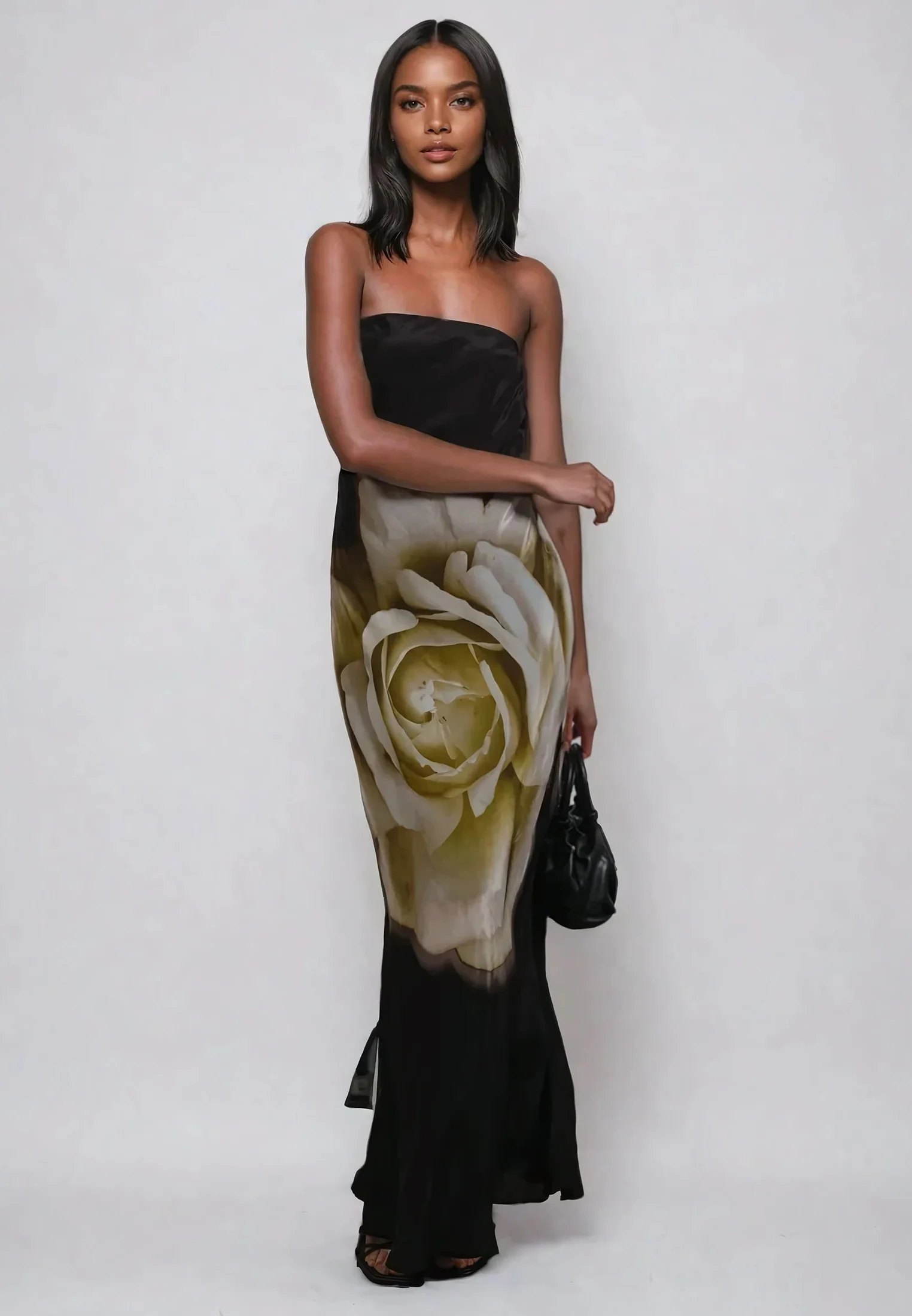 COCO MAXI DRESS SEPIA GREEN