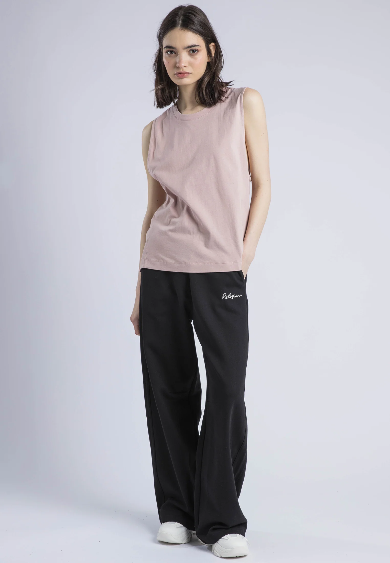 RELAXED BASIC VEST PALE MAUVE - Image 6
