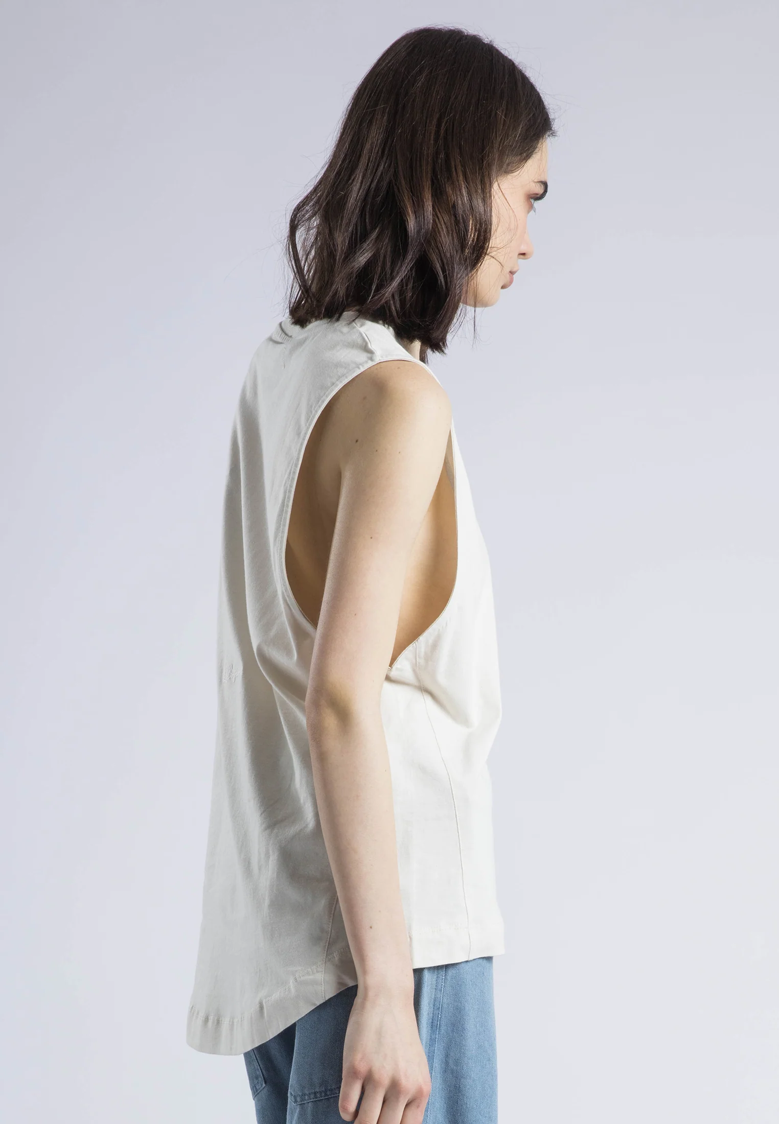 RELAXED BASIC VEST WHITE ONYX - Image 5