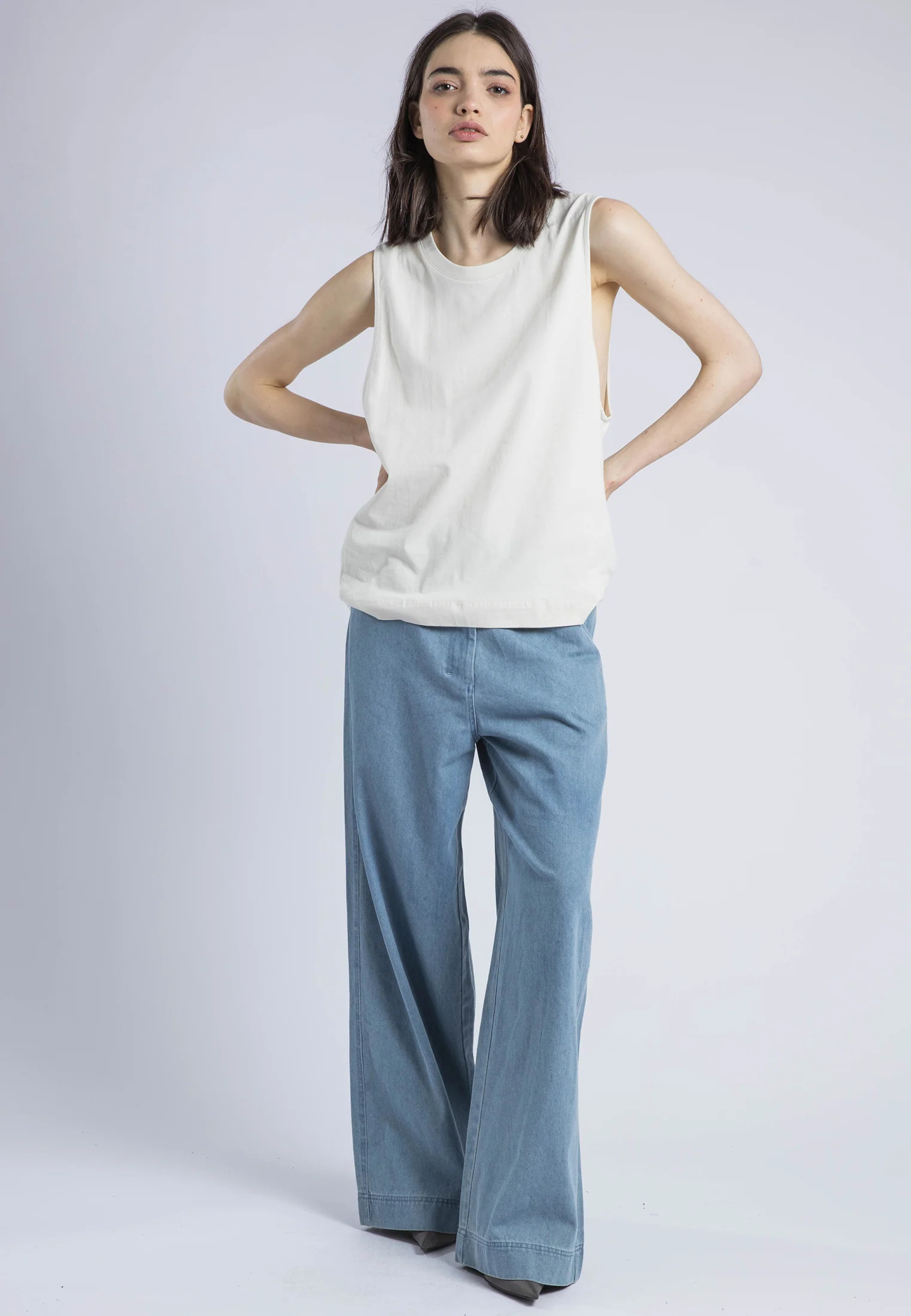 RELAXED BASIC VEST WHITE ONYX - Image 6